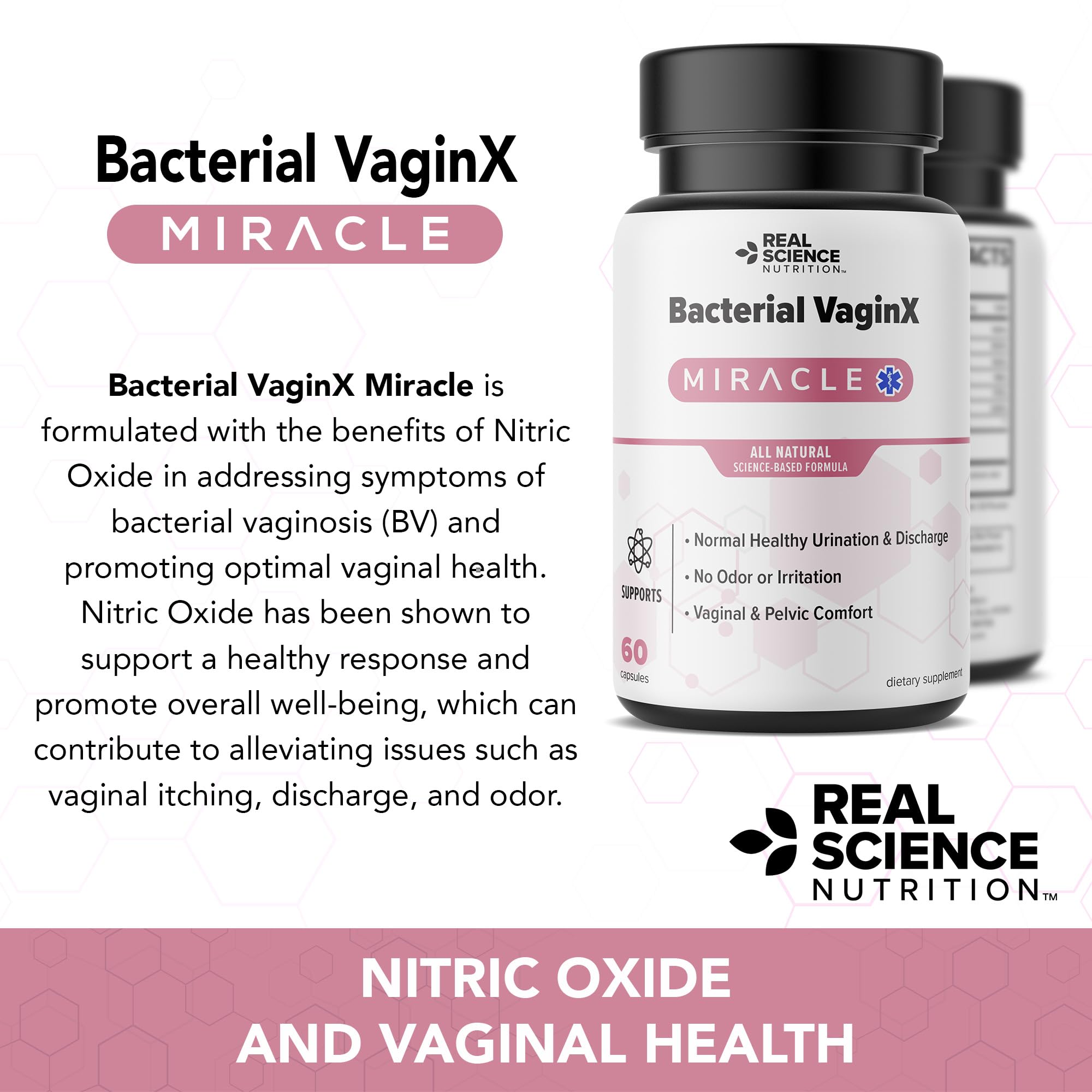Real Science Nutrition Offers Bacterial VaginX Miracle - Nitric Oxide Enhanced Formulated
