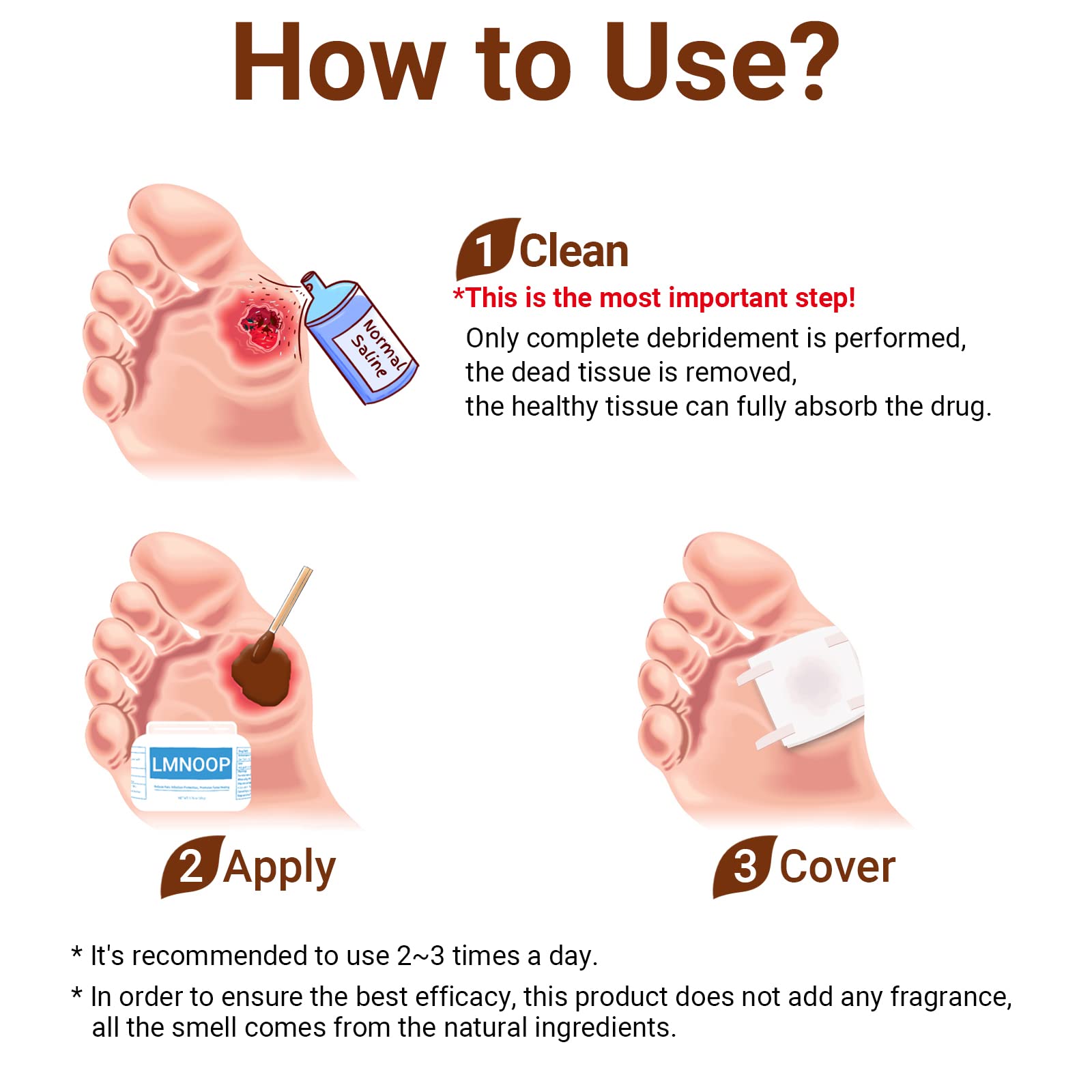 LMNOOP® Bed Sore Cream, Maximum Strength Wound Care Ointment for Infection Protection & Skin Repair