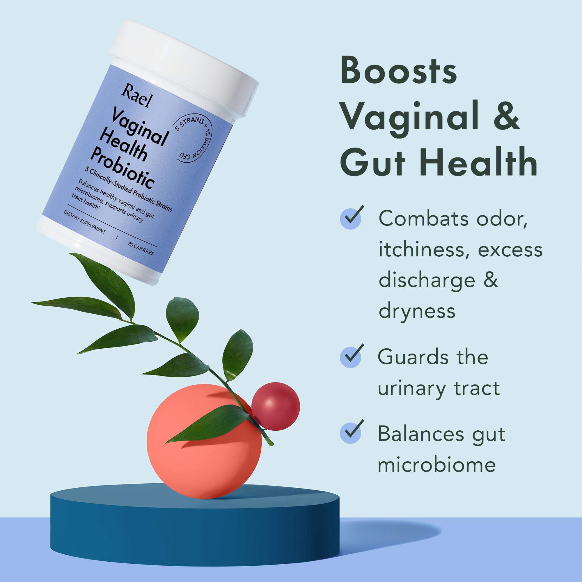 Rael Probiotics for Women - Supplements, Digestive Enzymes, Prebiotics, pH Balance, Vaginal Odor & Flora