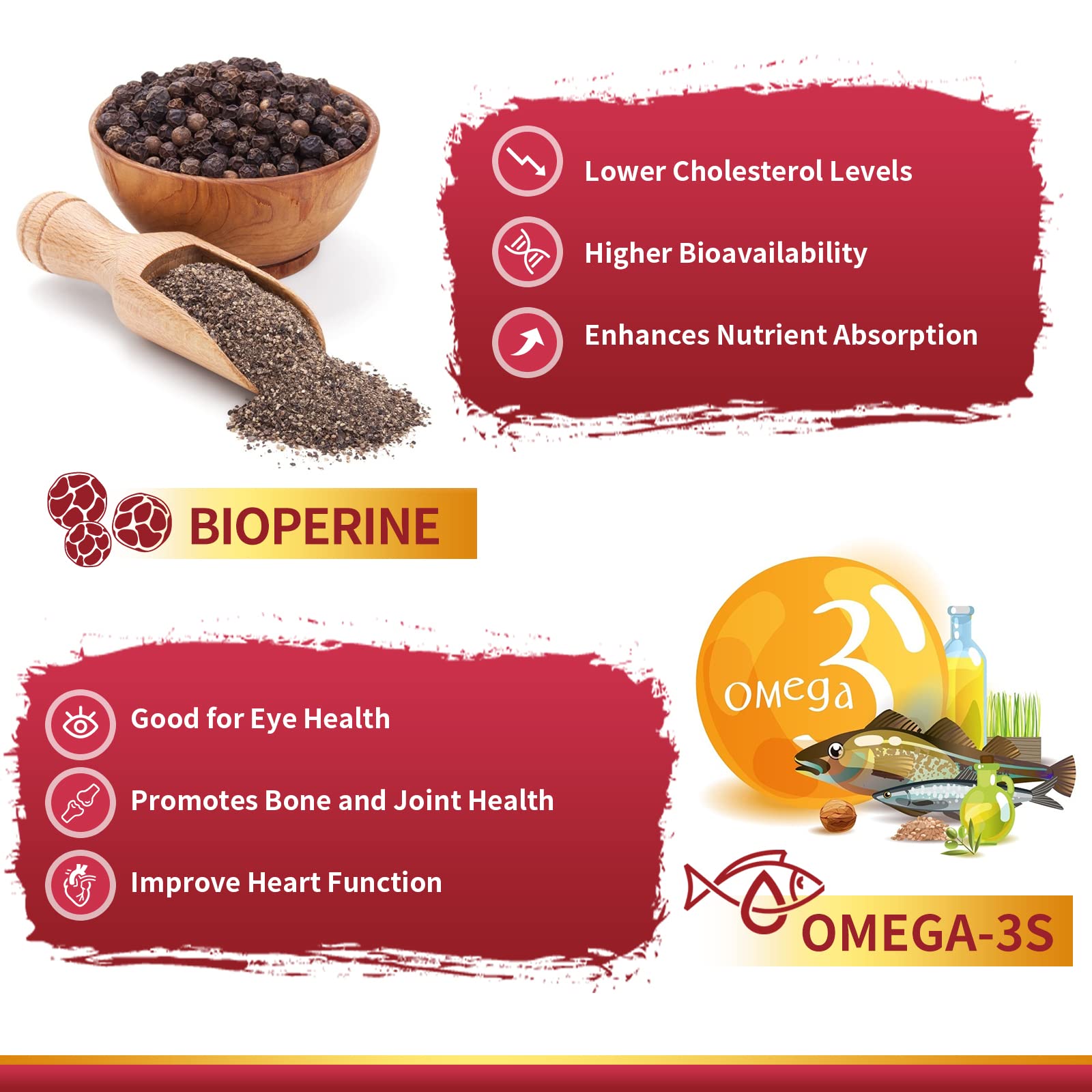 CoQ10-400mg-Softgels with PQQ, BioPerine & Omega-3, Coenzyme Q10(Ubiquinone)