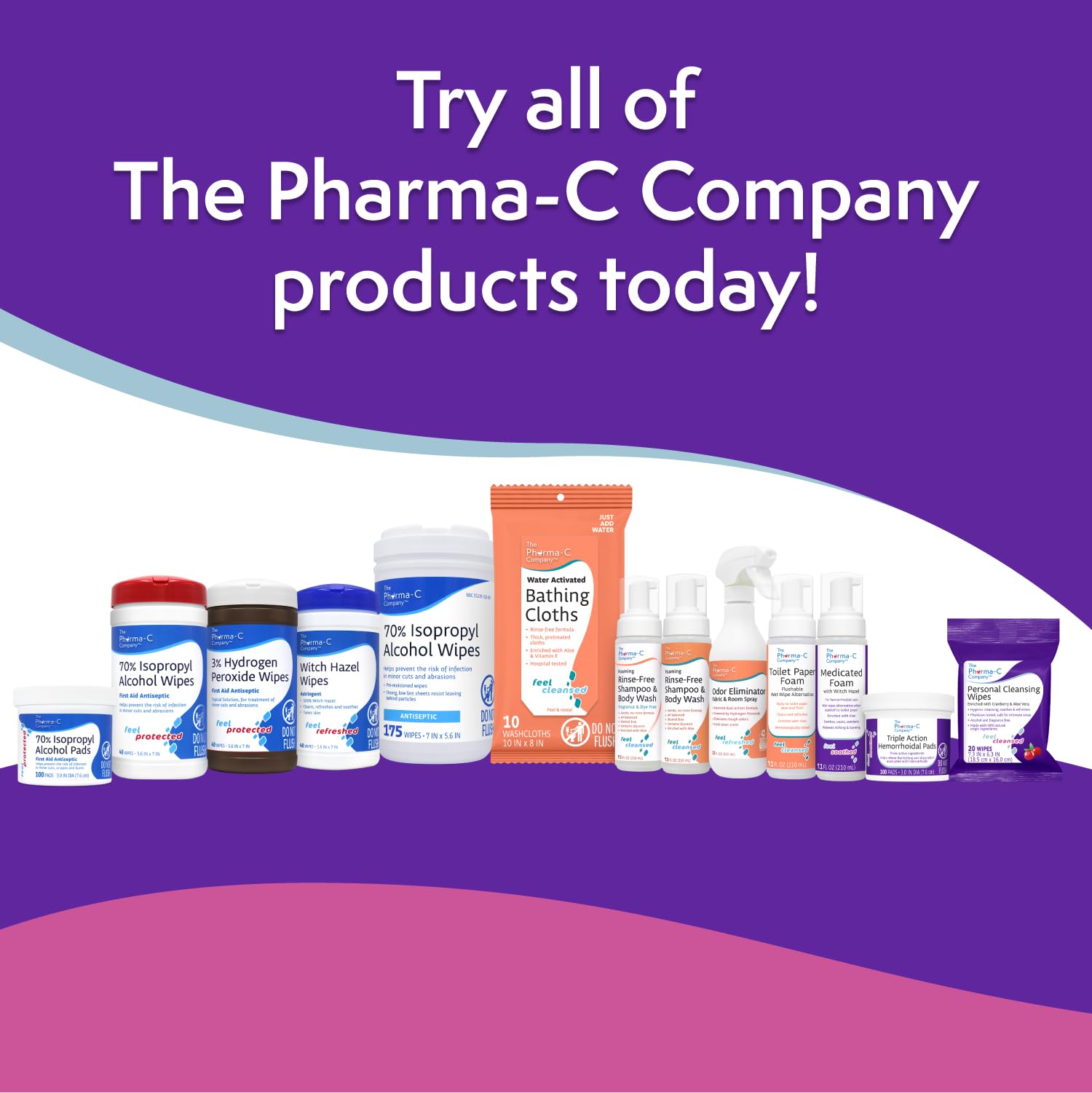 The Pharma-C Company Personal Cleansing Wipes [2 packs of 20 wipes] - Enriched with Cranberry & Aloe Vera