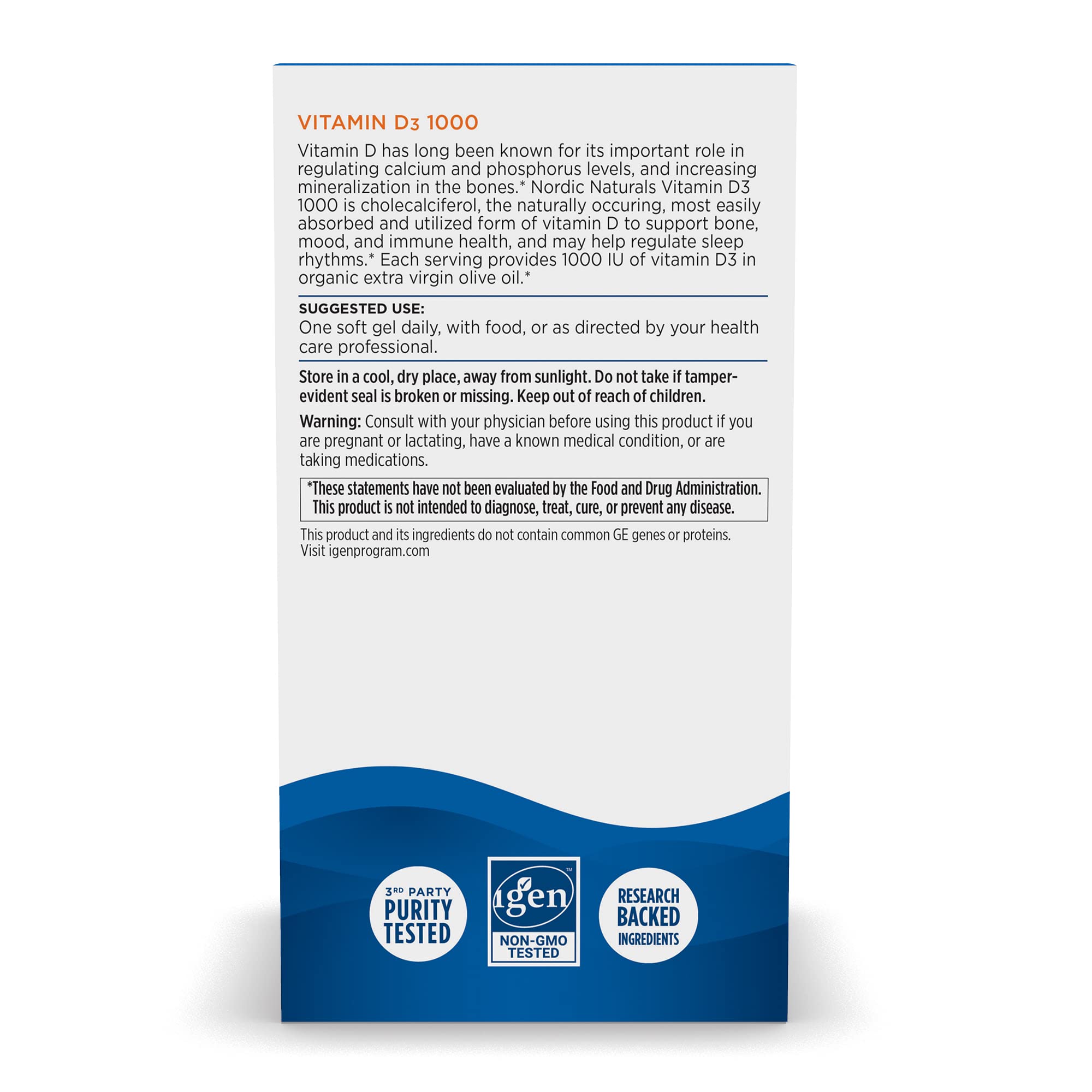 Nordic Naturals Vitamin D3 1000, Orange - 120 Mini Soft Gels - 1000 IU Vitamin D3