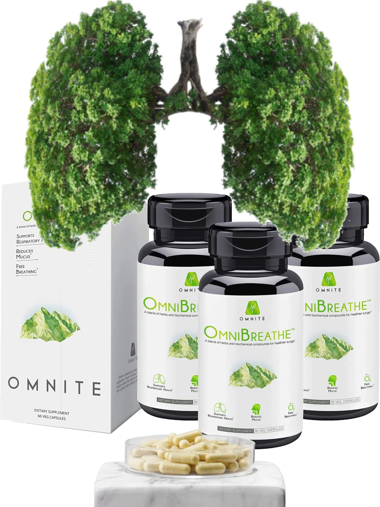 OmniBreathe for Lung Cleanse Detox Respiratory Wellness - Help Reduce Mucus & Cough for All Kinds