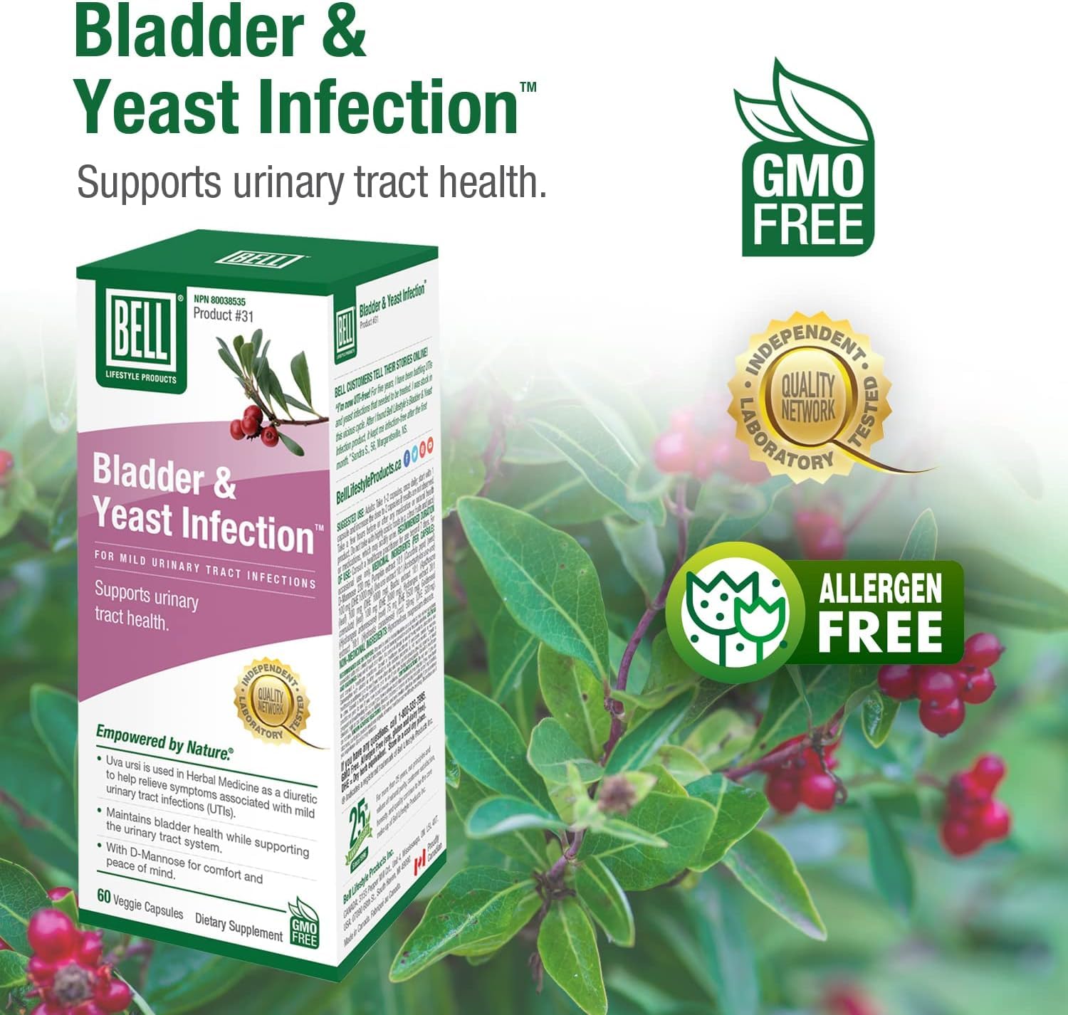 Bell Lifestyle Products Bladder Health and Yeast Balance - 60 Capsules