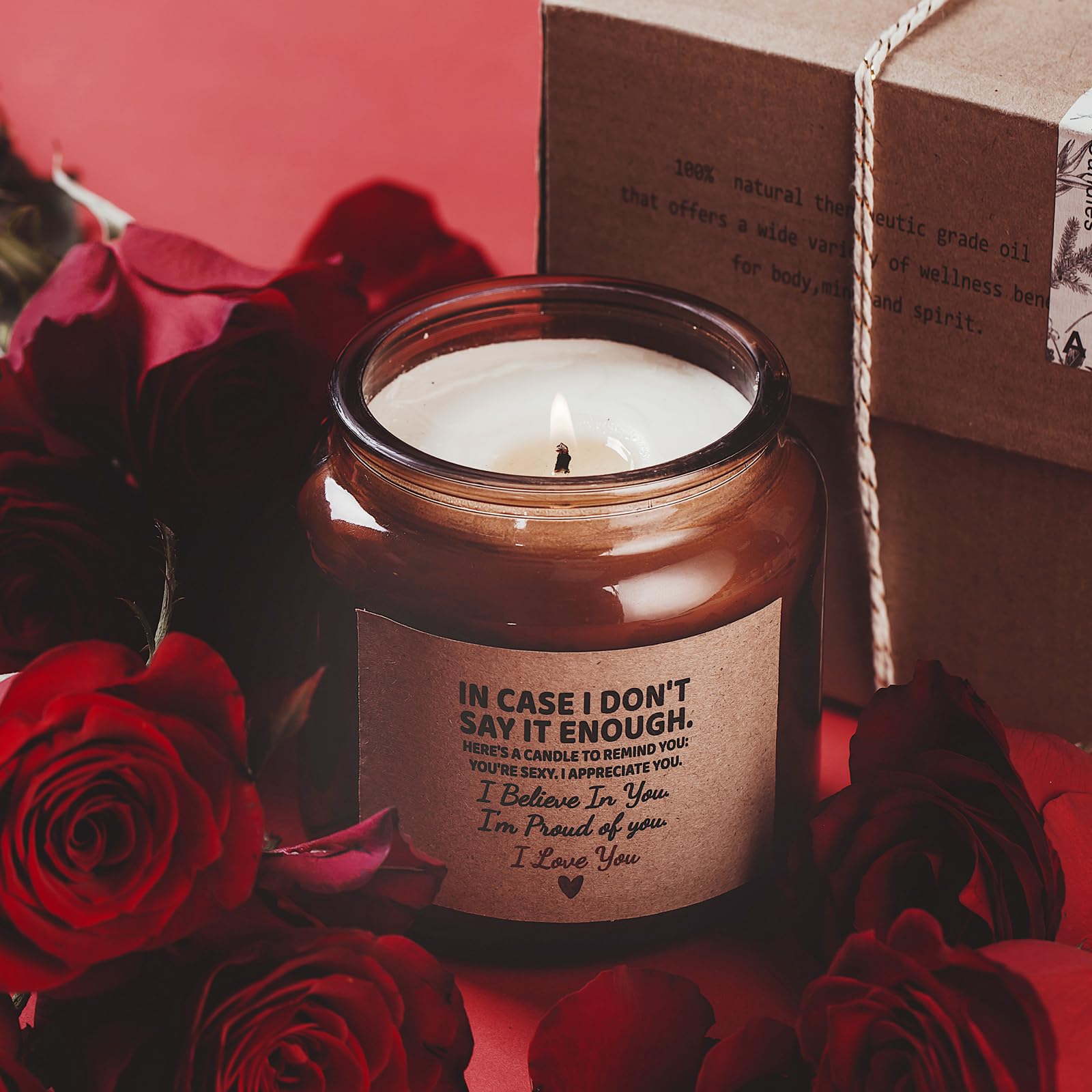 Candle Amber Moss Scented, Valentines Day Gifts for Her Girlfriend Wife, Romantic Anniversary