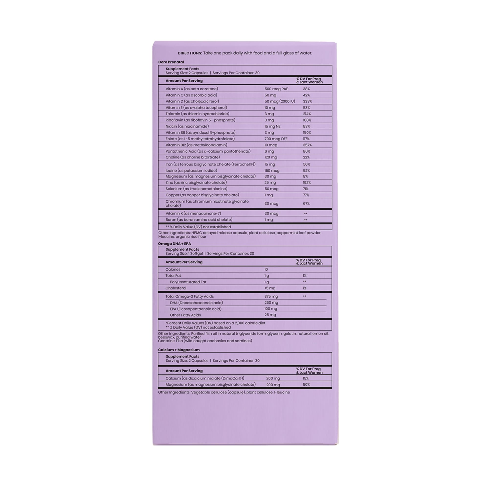 Perelel 2nd Trimester Prenatal Pack - Daily Pregnancy Vitamins - Omega DHA Prenatal Vitamins