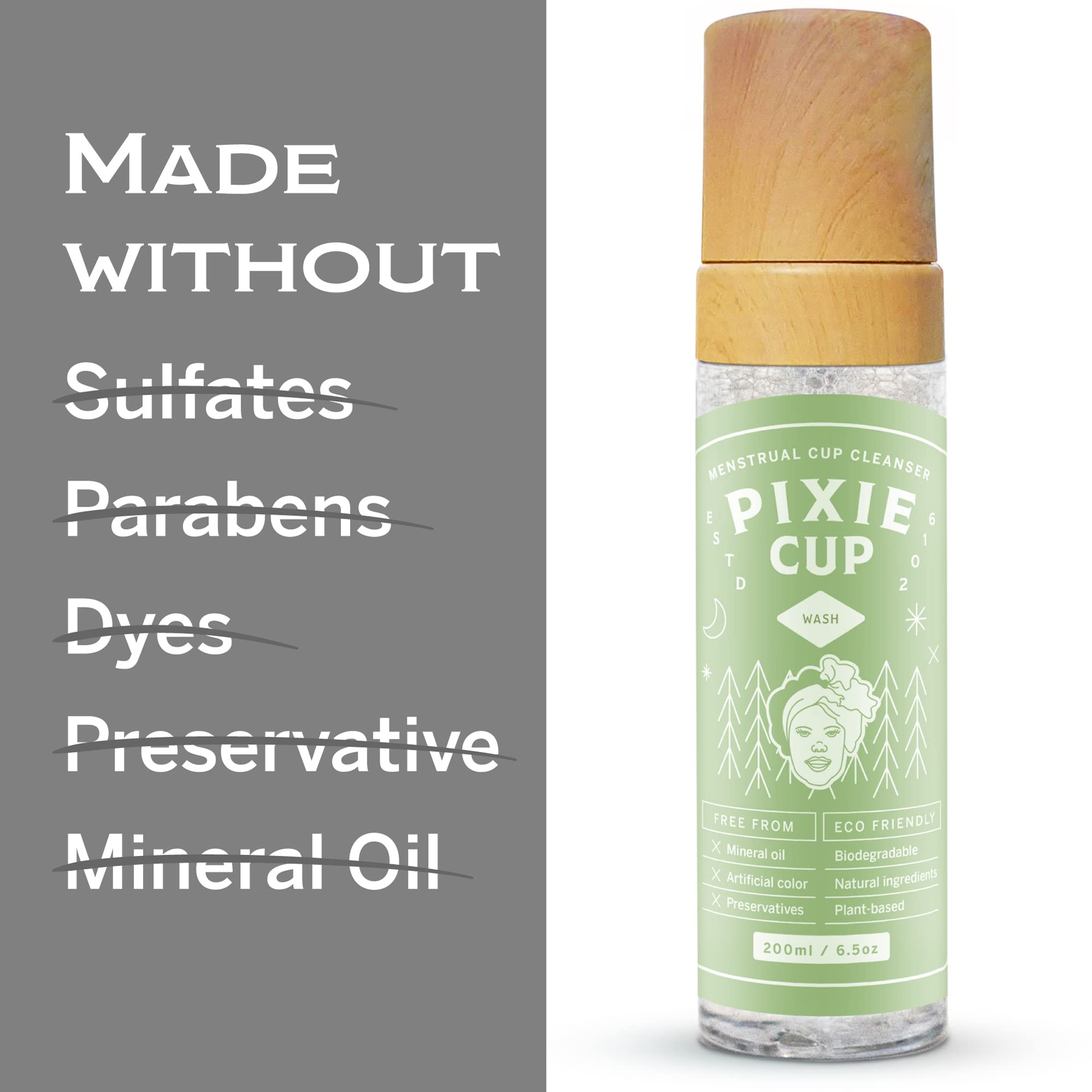 Pixie Menstrual Cup Cleaner Wash + Foaming Dispenser + More Wash in Bottle Than Any Other Brand