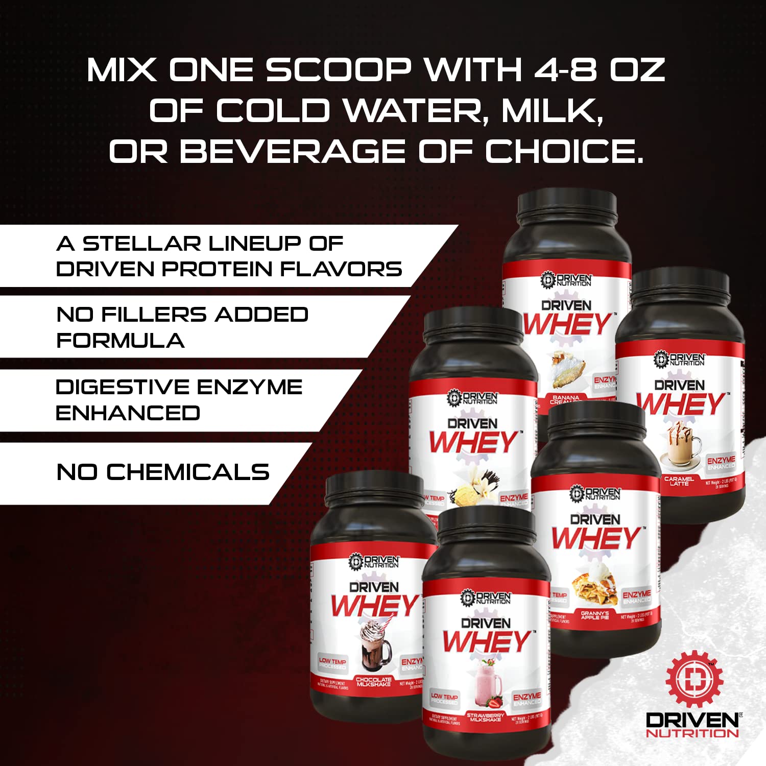 Driven WHEY- Grass Fed Whey Protein Powder: Delicious, Clean Protein Shake- Improve