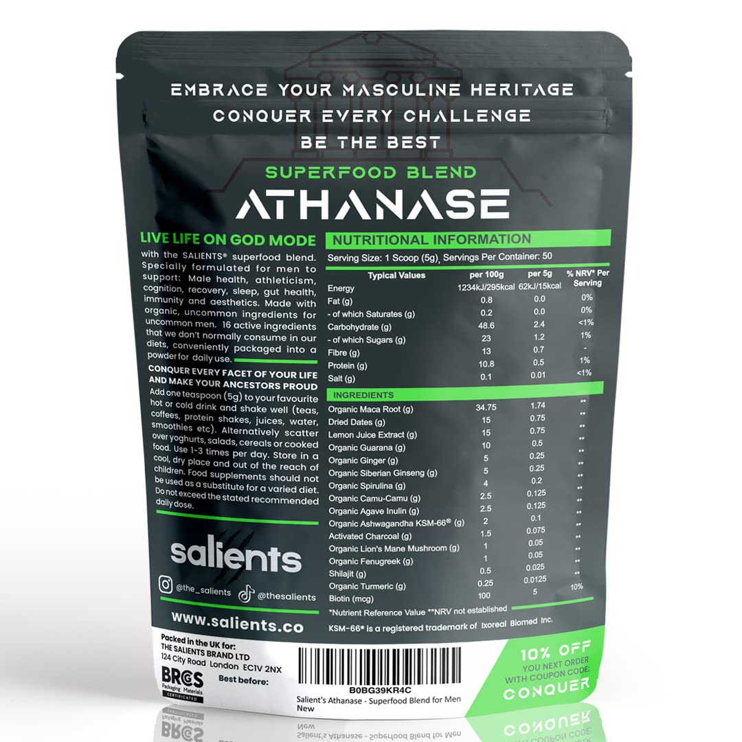 SALIENTS® ATHANASE® | Men's Super Greens Powder | Superfood Powder Blend