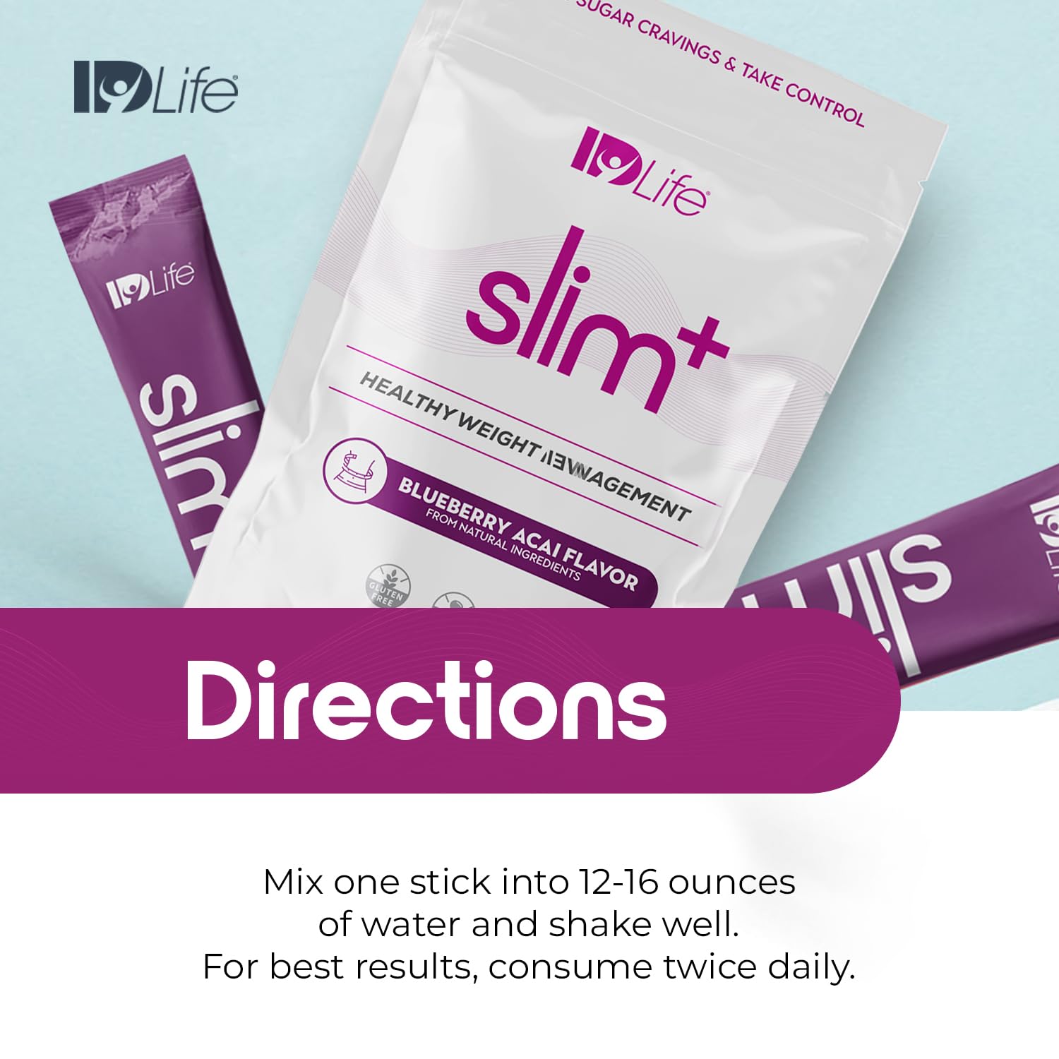 IDLife Slim+ - Weight Management Supplement - Easy to Prepare Delicious Blueberry Acai