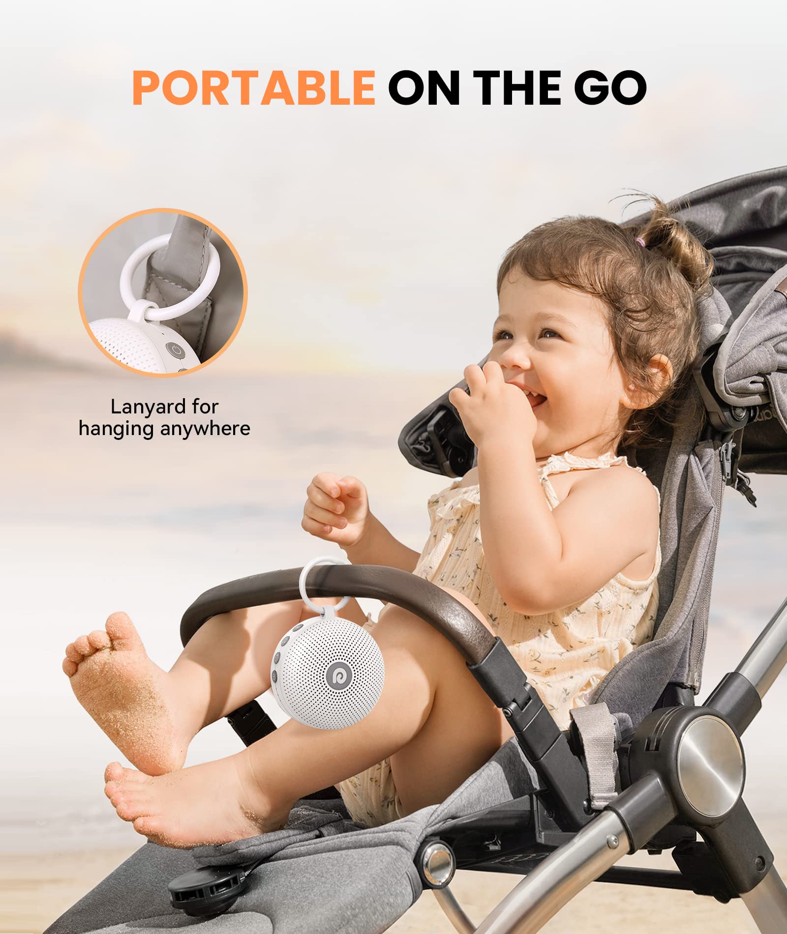 Dreamegg White Noise Machine - Portable Sound Machine for Baby Adult, Features Powerful Battery