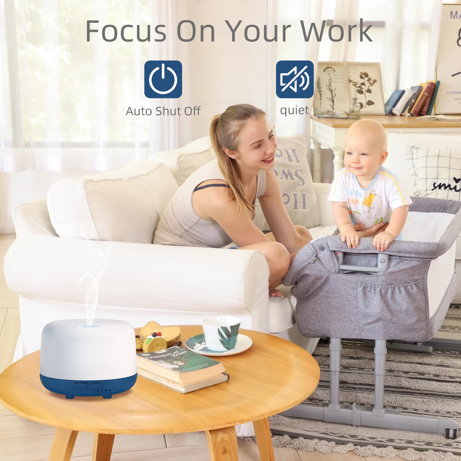 Marchred 300ML Essential Oil Diffuser with Remote Control, 7 LED Color Changing Light