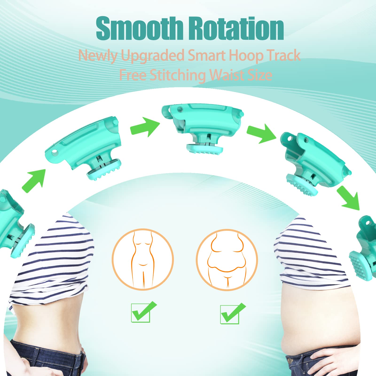 OurStarry 32 Knots Weighted Workout Hoop Plus Size, Smart Waist Exercise Ring