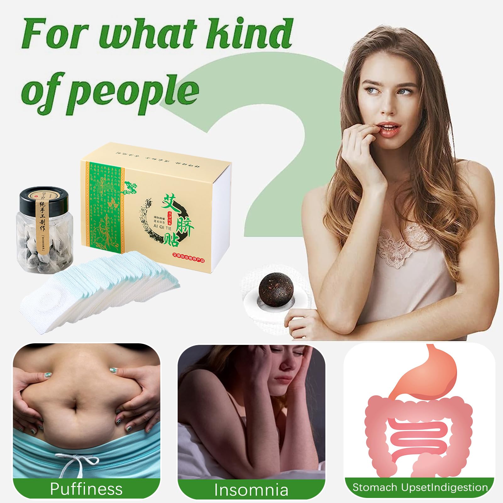 Mugwort Belly Patch,30Pcs Natural Wormwood Essence Pills and 30Pcs Belly Sticker, Moxa Hot