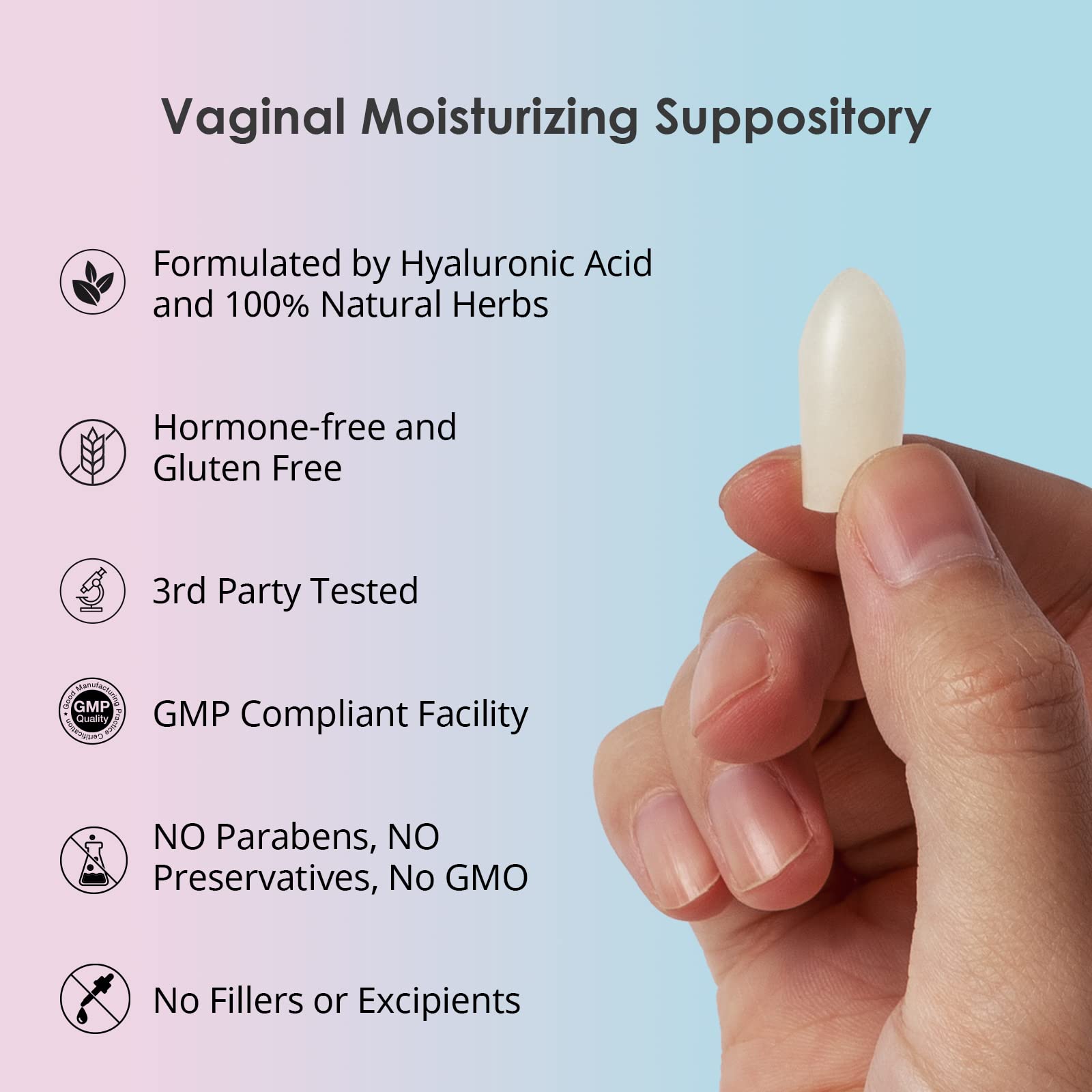 vetrue Intimate Moisturizer, Vaginal Suppository for Dryness & Discomfort, Feminine Long Lasting