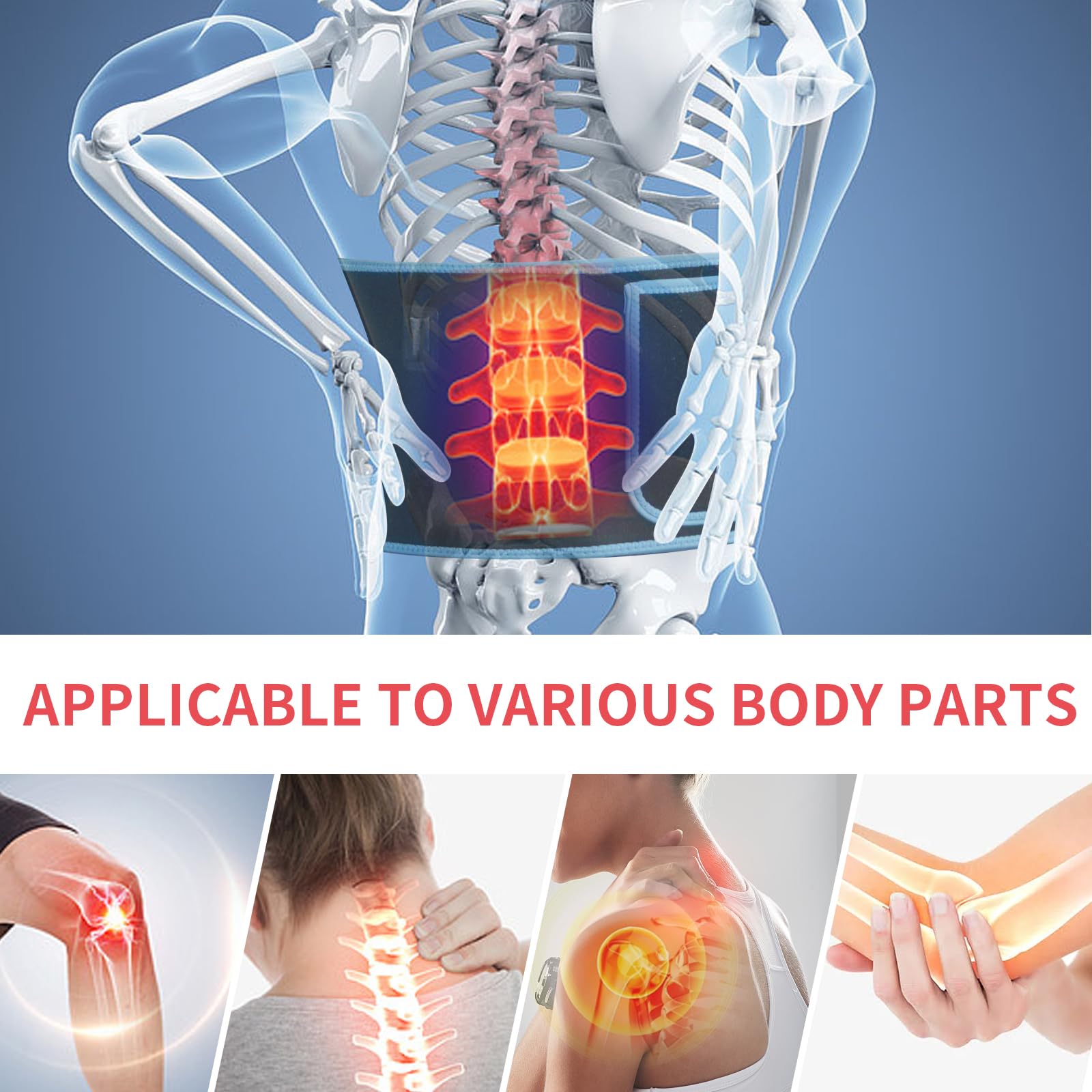 Red Light Infrared Therapy Belt: Pain Relief Device LED Red Light Therapy Lamp Near Body Large Pad Wrap