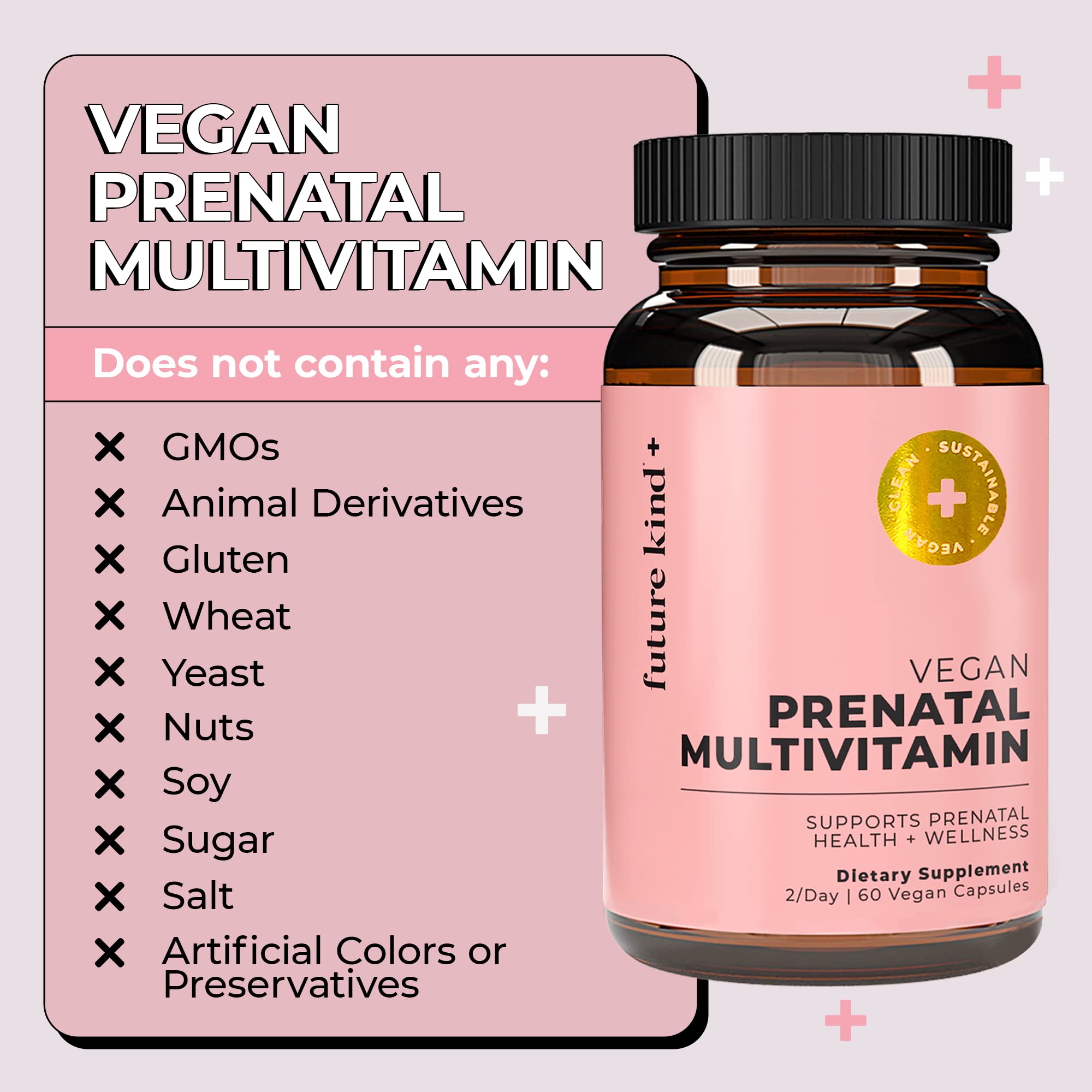 Future Kind Vegan Prenatal Vitamin - (60ct) Prenatal Vitamins with DHA & L-MethylFolate