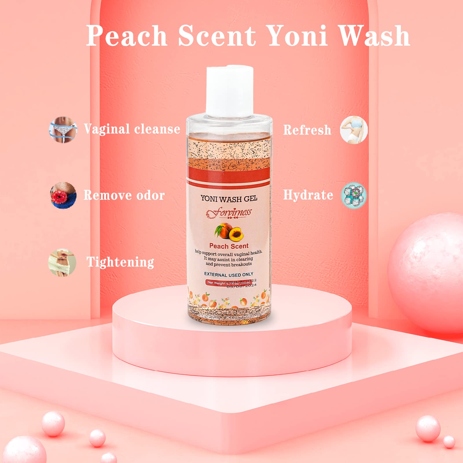 forvirness Feminine Wash & Natural Yoni Oil Set - Cleanse, Remove Odor, pH Balance for Women