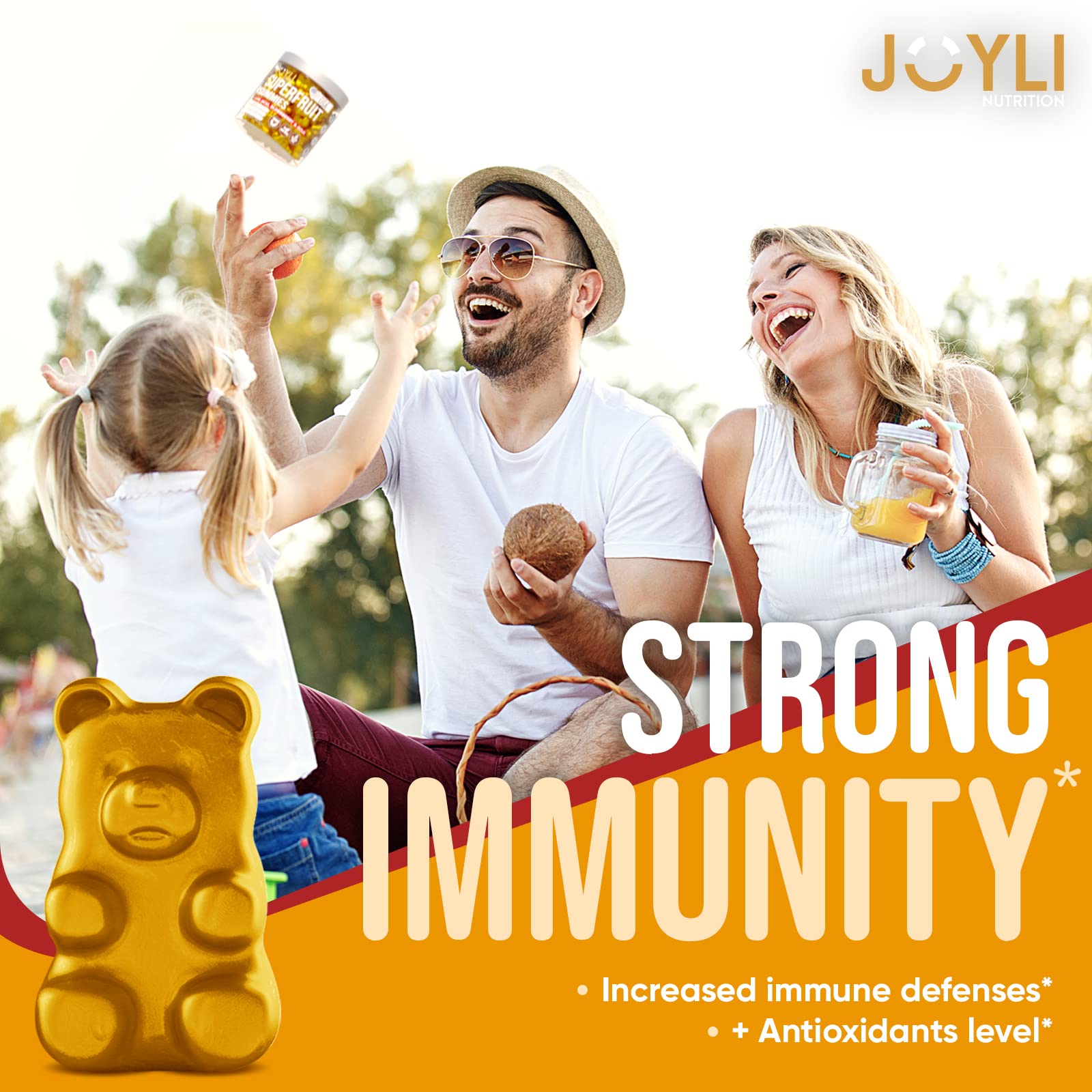 Joyli Superfruit Gummies - Sugar-Free Fruit Multivitamin Gummies for Adults - Natural