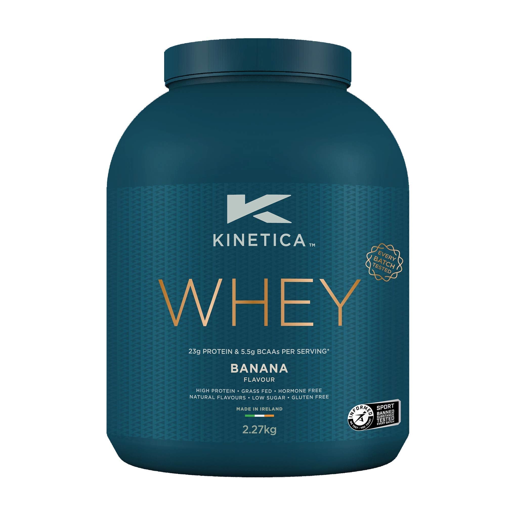 Kinetica Banana Whey Protein Powder | 2.27kg | 23g Protein per Serving | 76 Servings