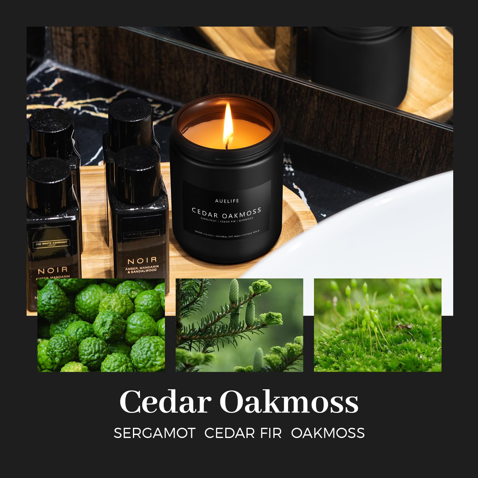 Scented Candles Set | Men Candles Set, Candles for Men Scented Candles for Home - 4 Pack Candles Scents