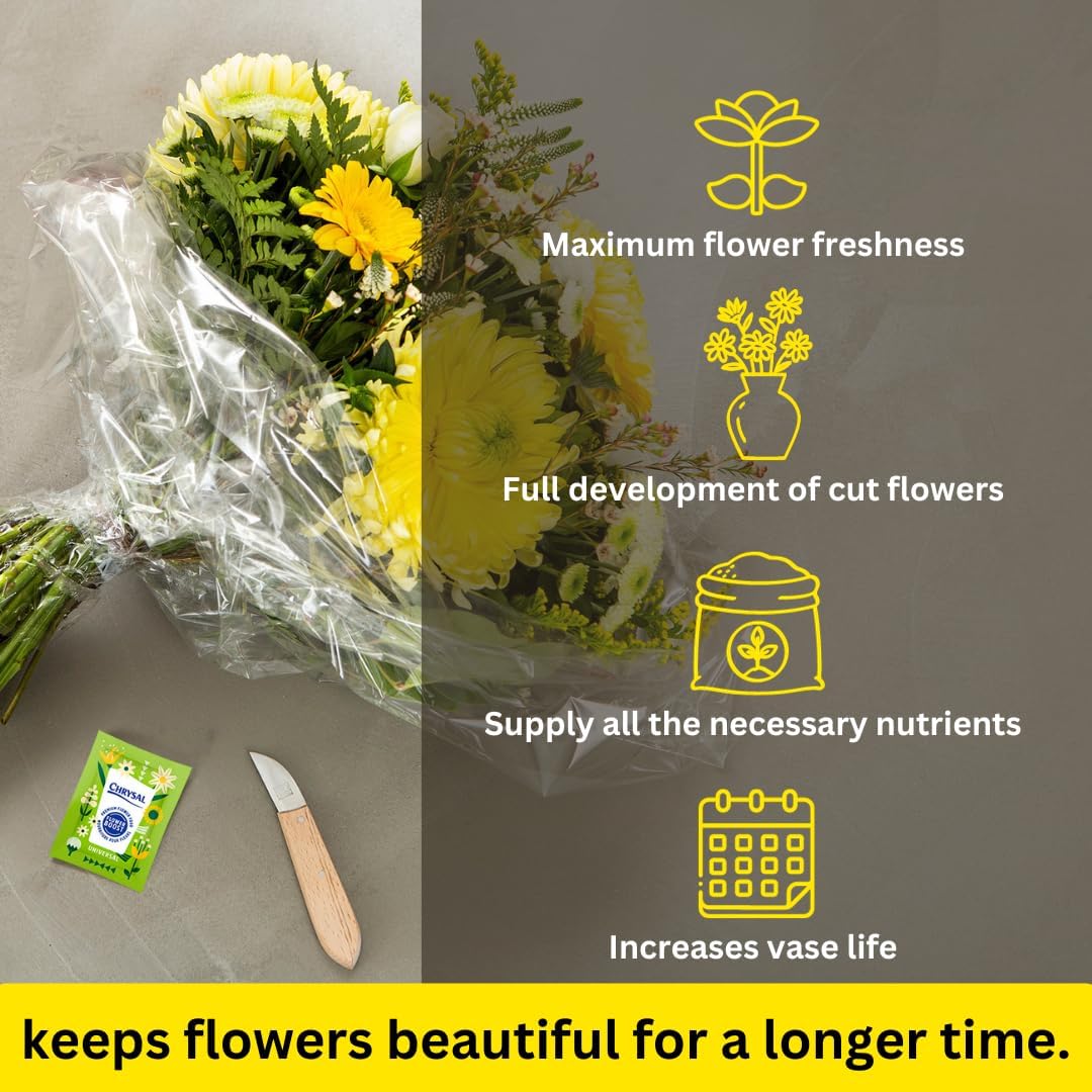 Chrysal Clear Flower Food Packets – Single Packet – Flower Arrangements & Bouquets – Floral Supplies