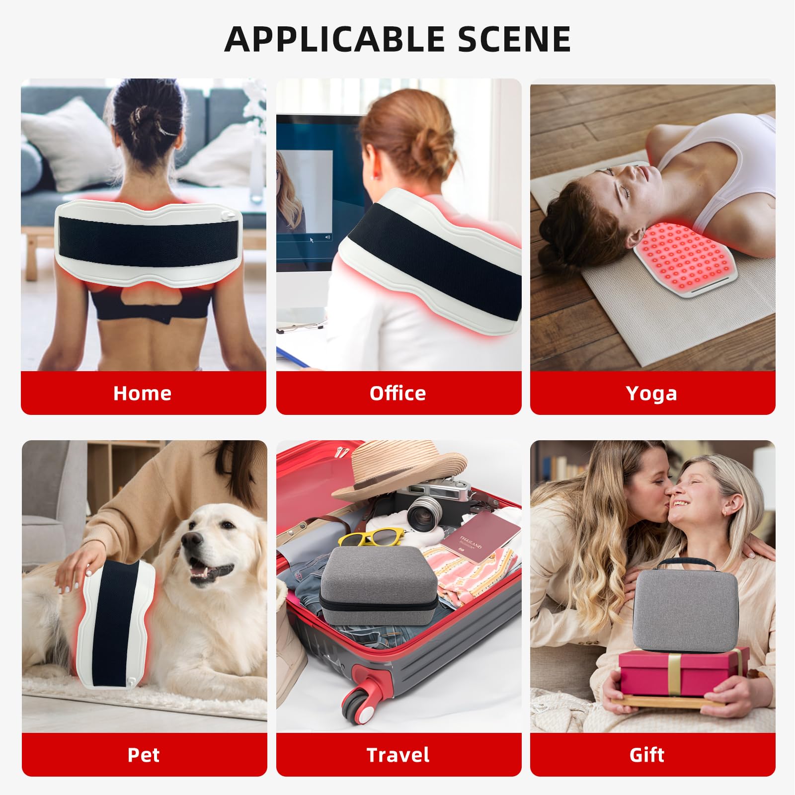 Toponechoice Red Light Therapy Belt, 450pcs 660nm 850nm 940nm, Infrared Light Therapy