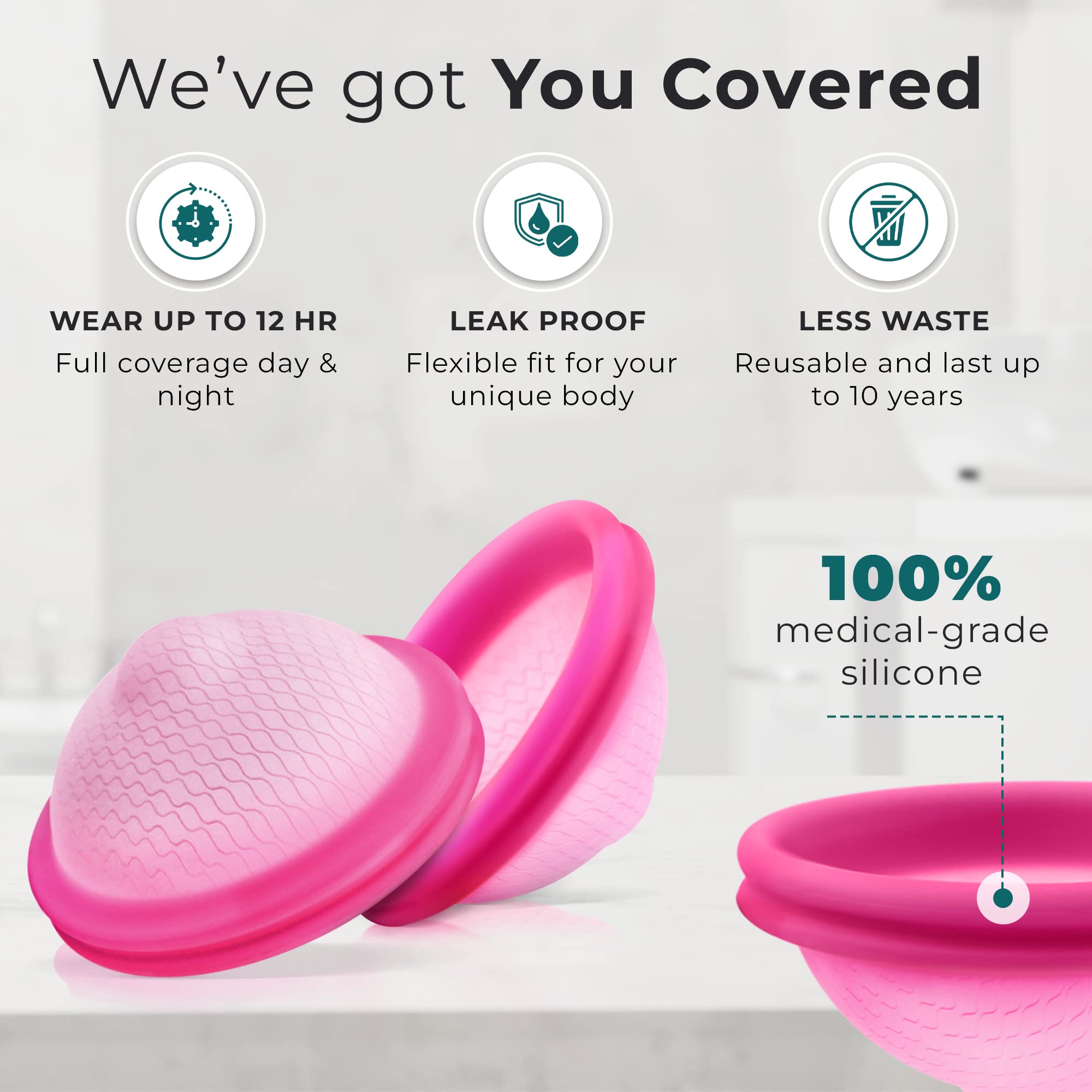 Ecoblossom Reusable Menstrual Disc - Large Menstrual Cup - Soft Period Disc for Women Designed