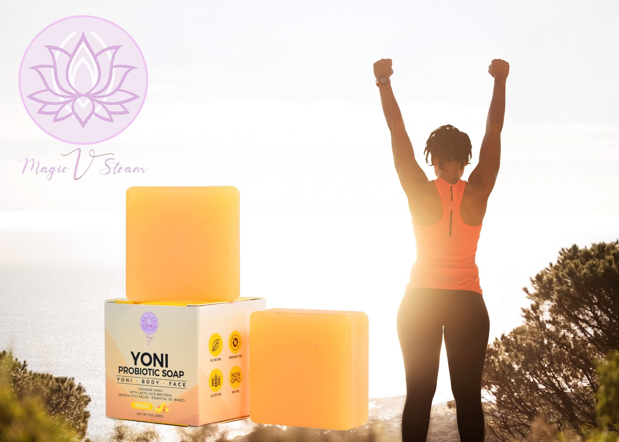 Magic V Steam Probiotic 2 Yoni Soap Bars Feminine Wash and Vaginal Wash Vaginal Odor Eliminator PH