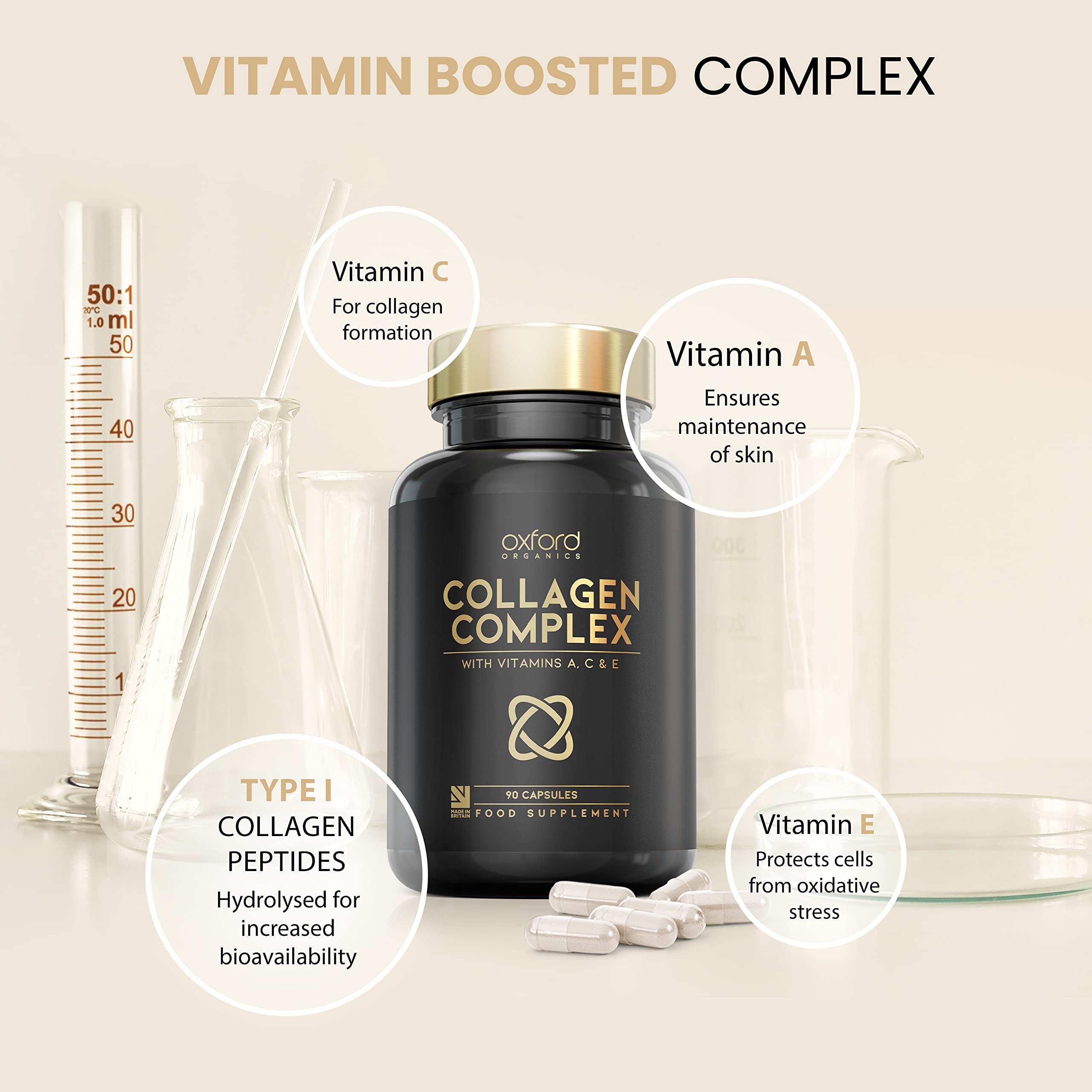 Advanced Collagen Complex | 1593mg Vitamin Boosted Complex for Glowing Hair, Skin & Nails