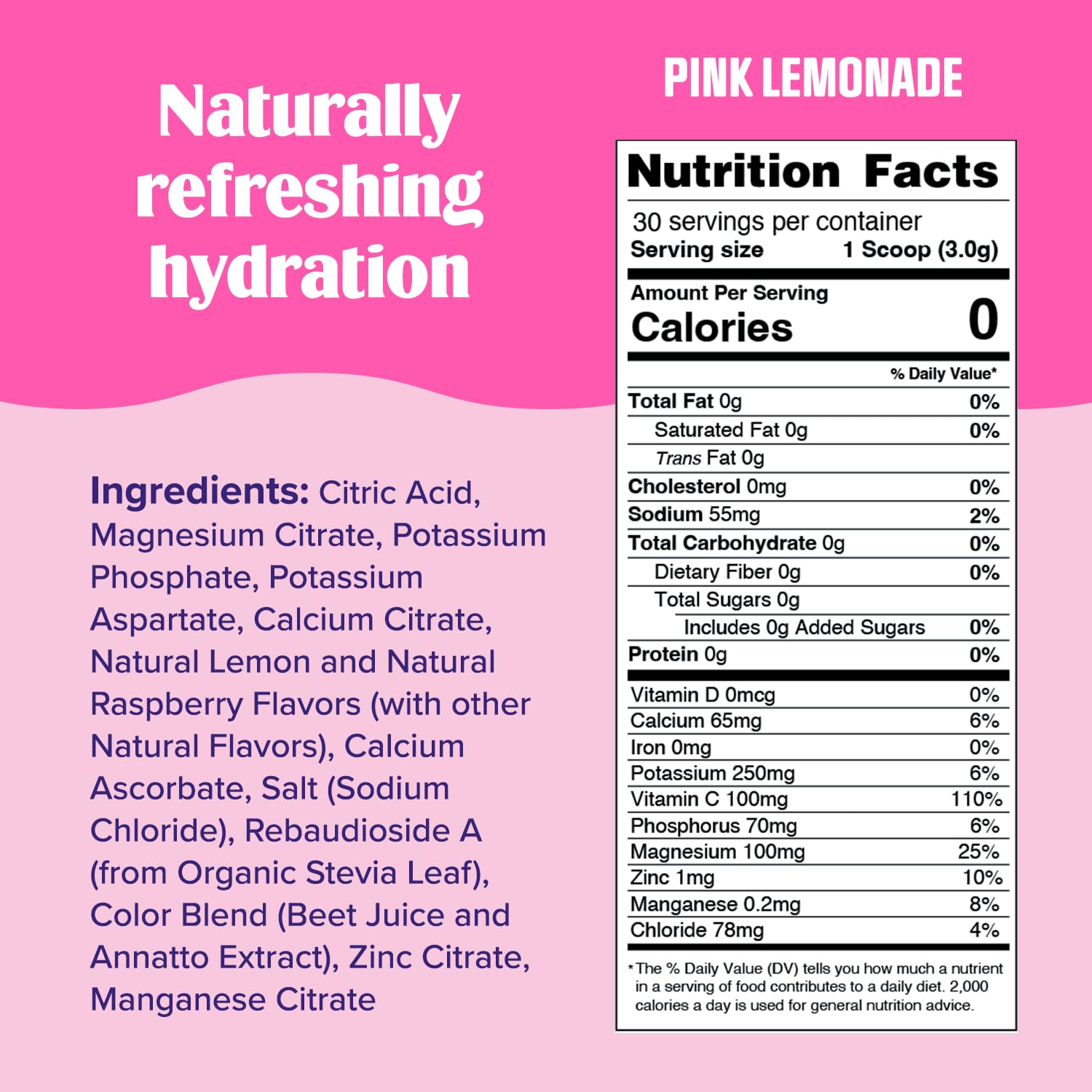 Ultima Replenisher Daily Electrolyte Drink Mix – Pink Lemonade, 30 Serving – Hydration