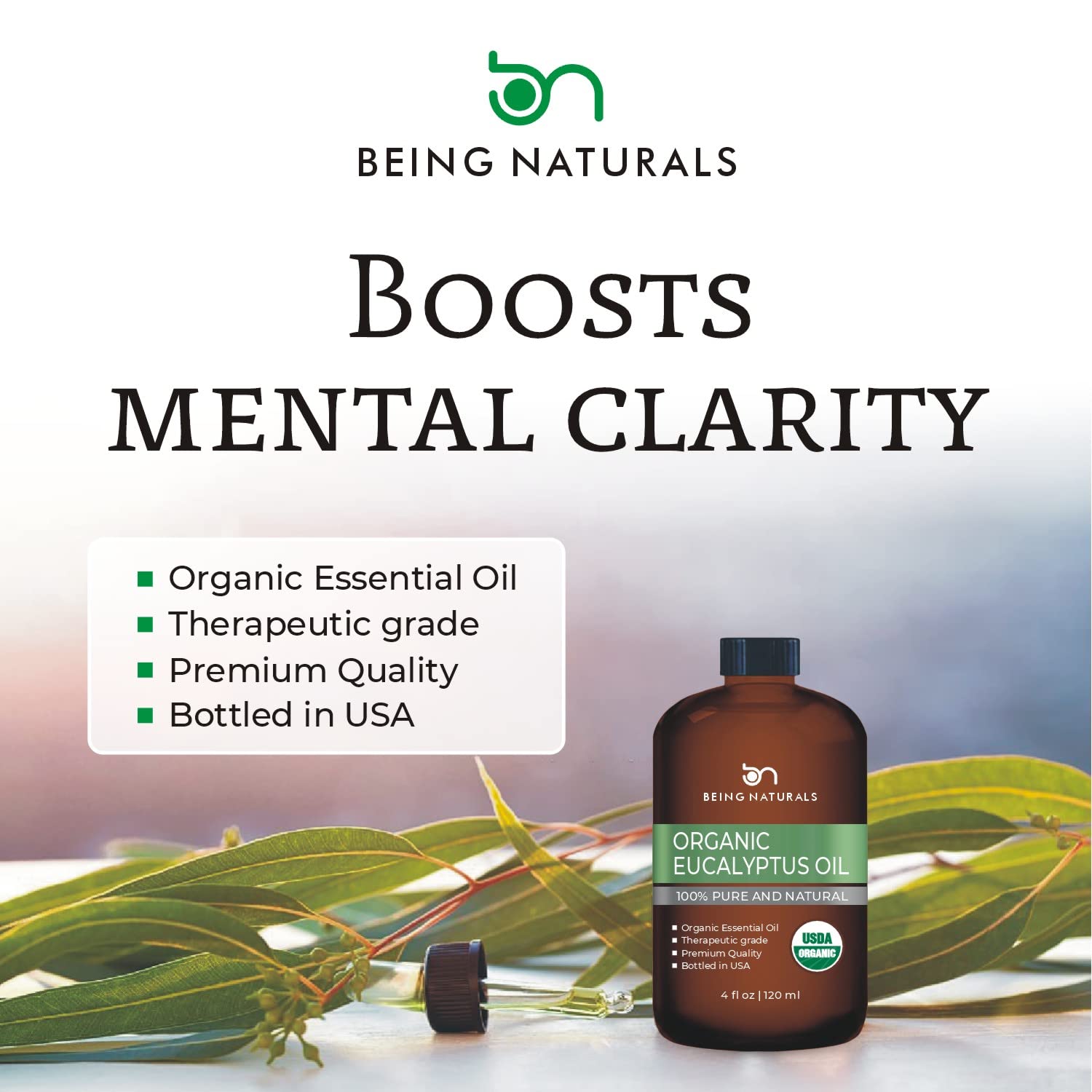 Organic Eucalyptus Essential Oil - Huge 4 FL OZ - 100% Pure & Natural – Premium Natural Oil