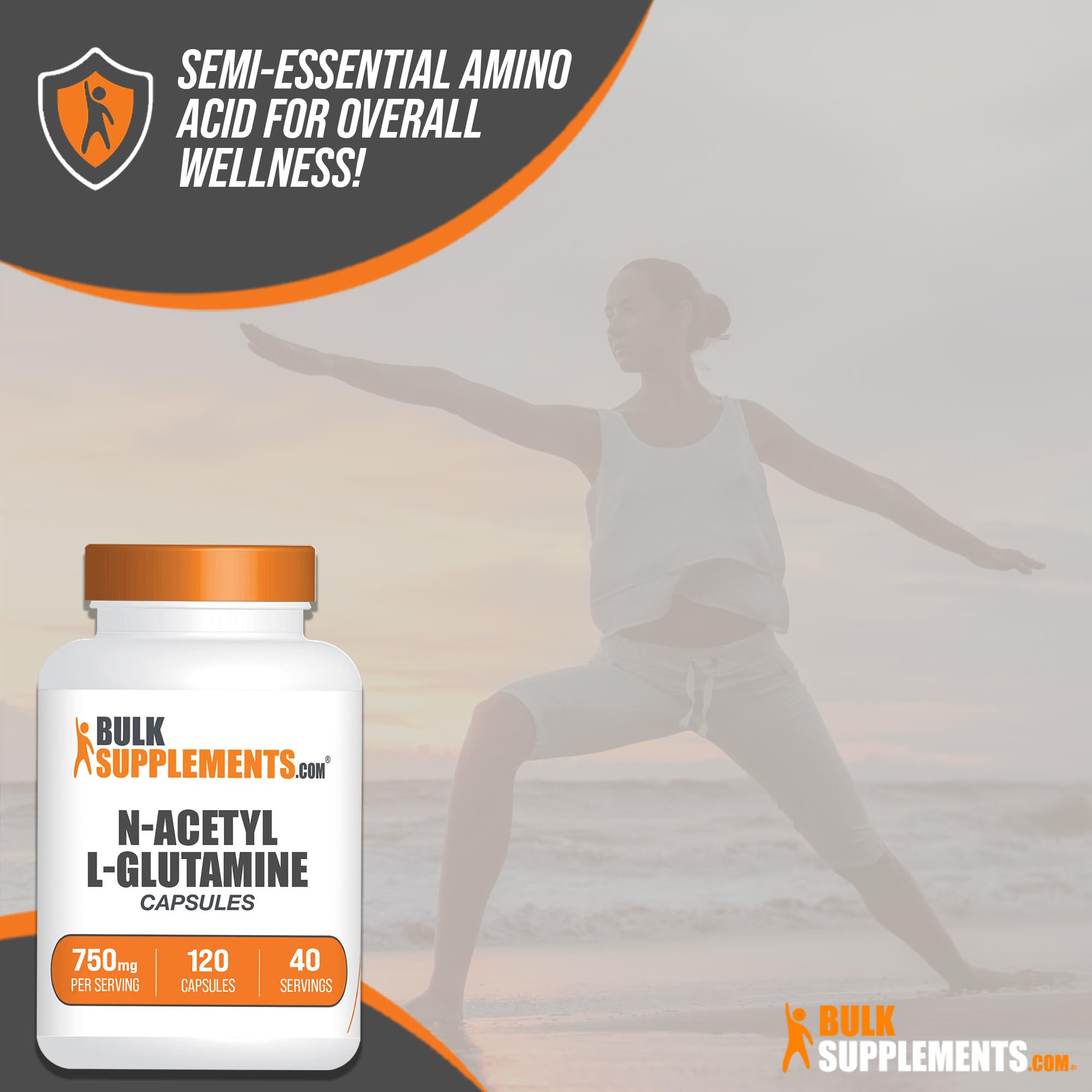 BULKSUPPLEMENTS.COM N-Acetyl L-Glutamine Capsules - Glutamine Supplement