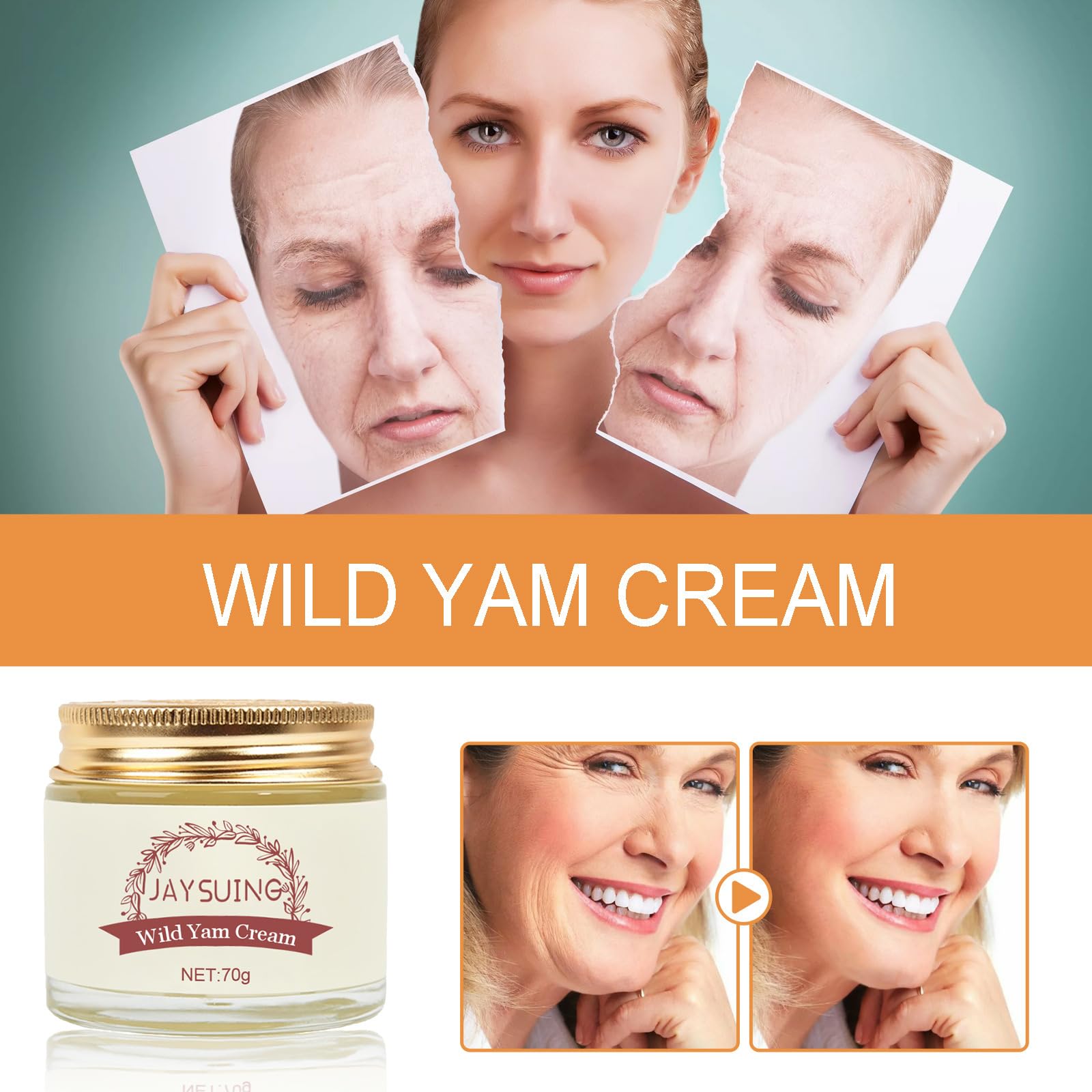 Wild Yam Cream, Women's Nature Yam Cream, Promoting Perimenopause & Menopause,Support All Skin Types