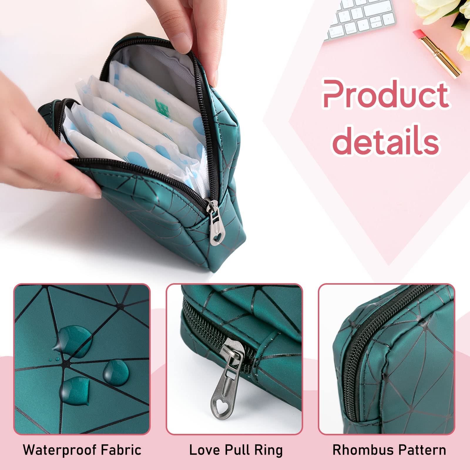 Sanitary Napkin Storage Bags 4PCS Menstrual Cup Pouches Nursing Pad Holder Tampon Bags