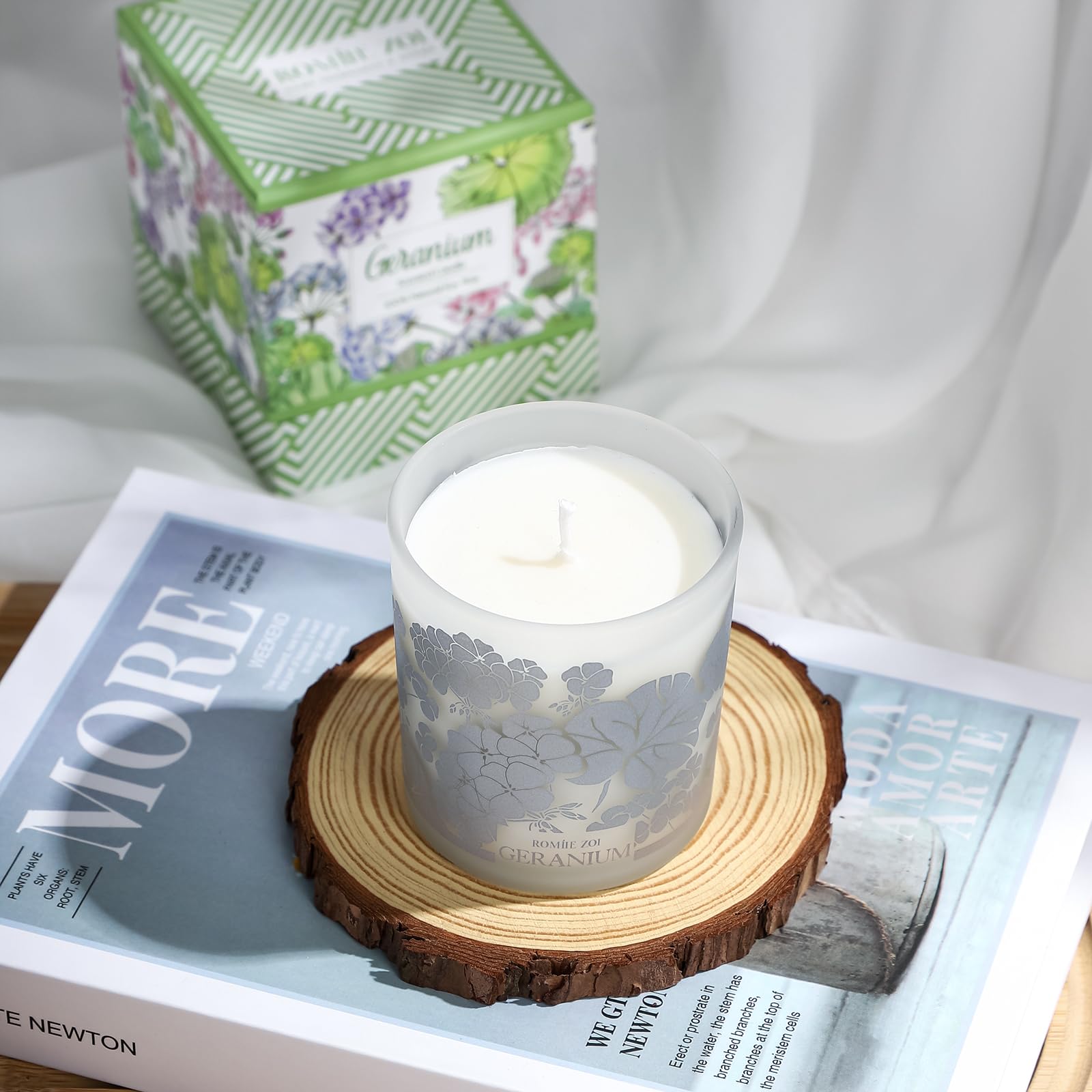 ROMIIE ZOI Scented Candle - Geranium - 6oz Aromatherapy Soy Wax Jar Candle for Home, Gifts for Women