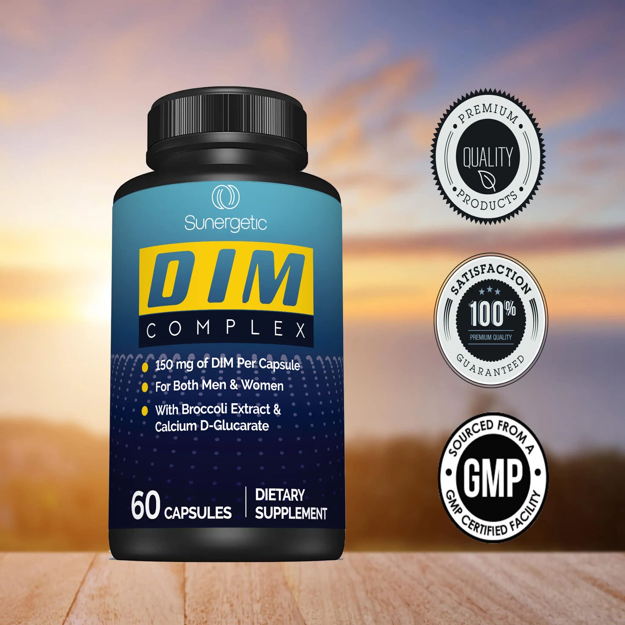 Sunergetic Premium DIM Supplement– 150mg DIM (diindolylmethane), Broccoli