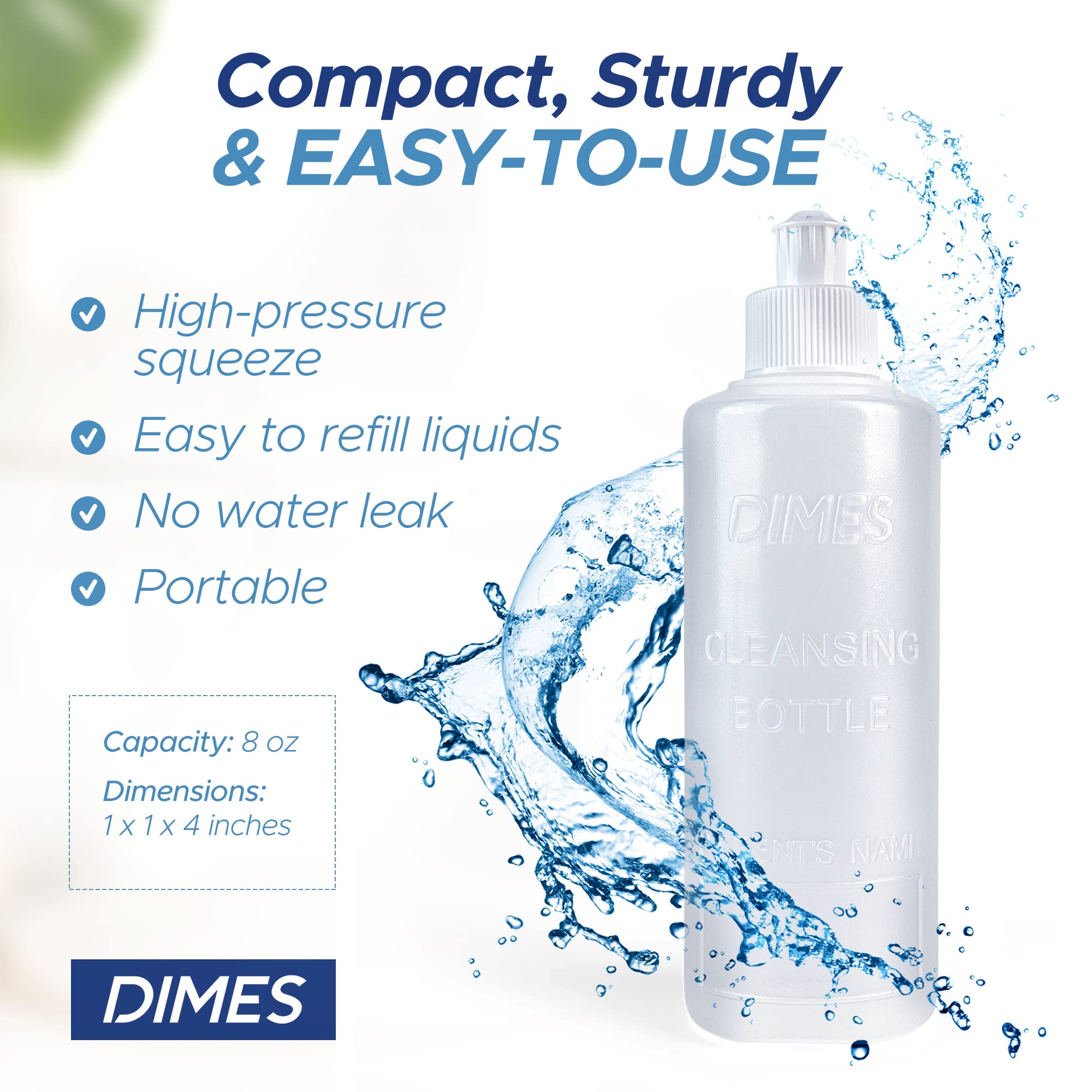 Dimes Perineal Lavette Irrigation Bottle 8 oz (Pack of 3). - Peri Bottle for Postpartum Care