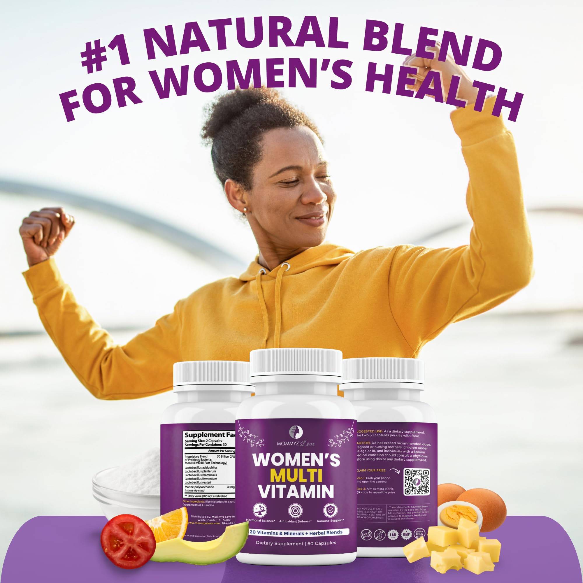 Mommyz Love Womens Multivitamin for Hormonal Balance, Antioxidant Defense, Immune Support Plus