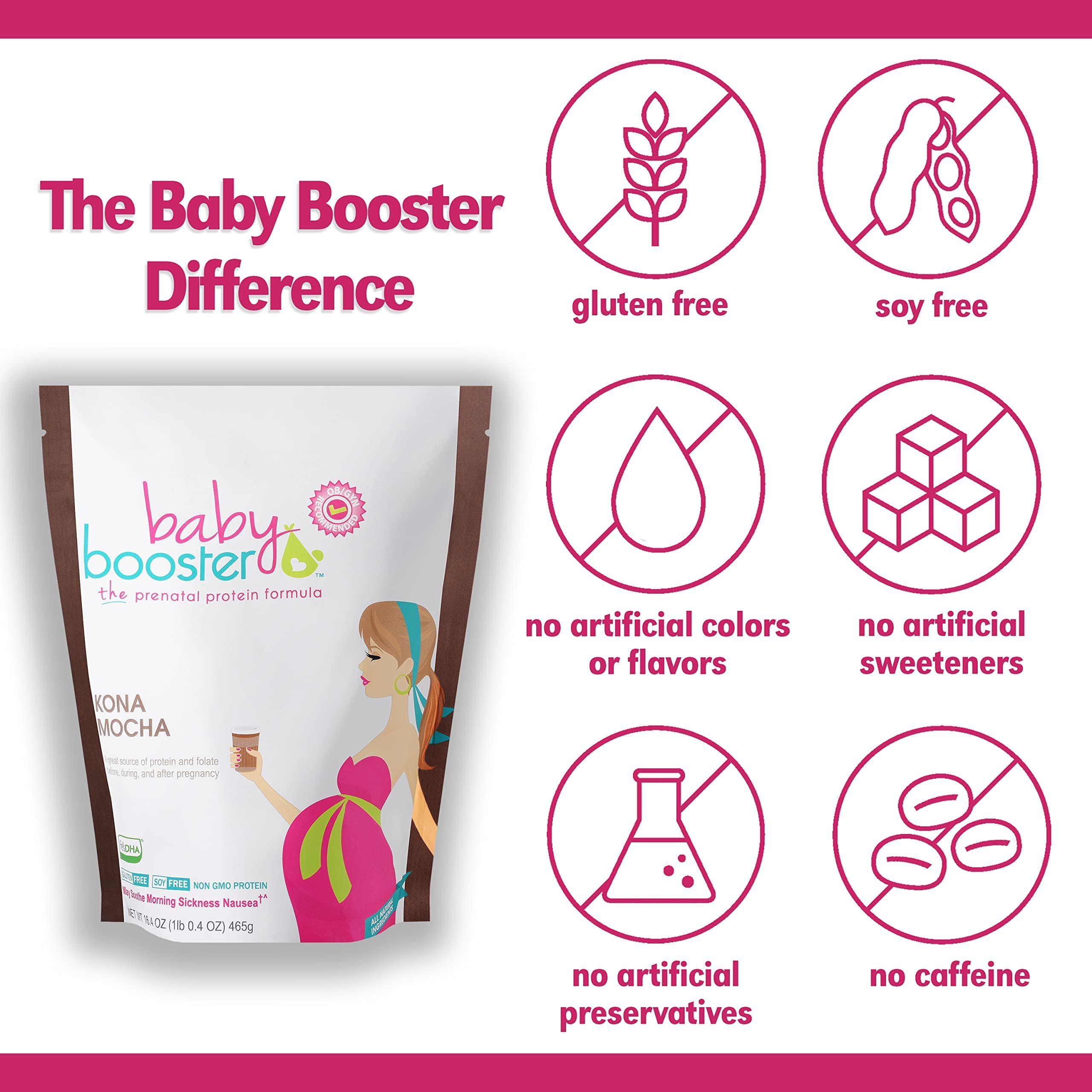 Baby Booster Prenatal Vitamin Supplement Shakes, Kona Mocha and Tahitian Vanilla