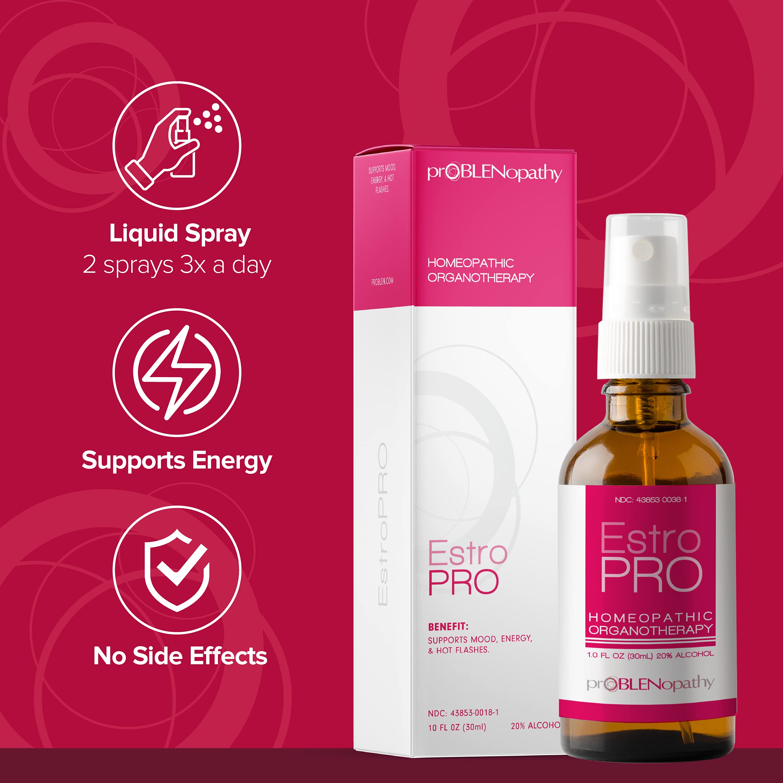 proBLEN Estrogen & Progesterone Oral Spray for Hormone Balance & Menopause Care 30ml