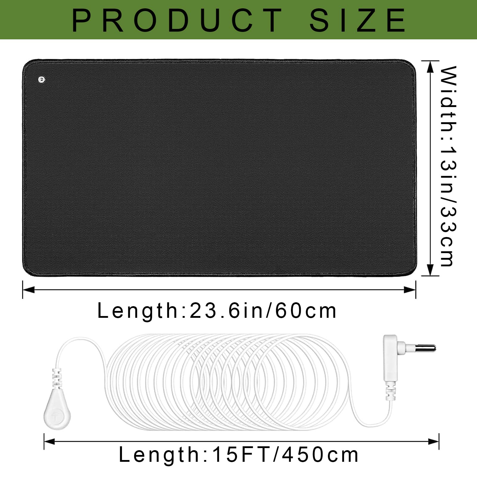 Seader Grounding Mat for Sleep, Conductive Grounding Pad, Earth Mat with 15ft Grounding Cord