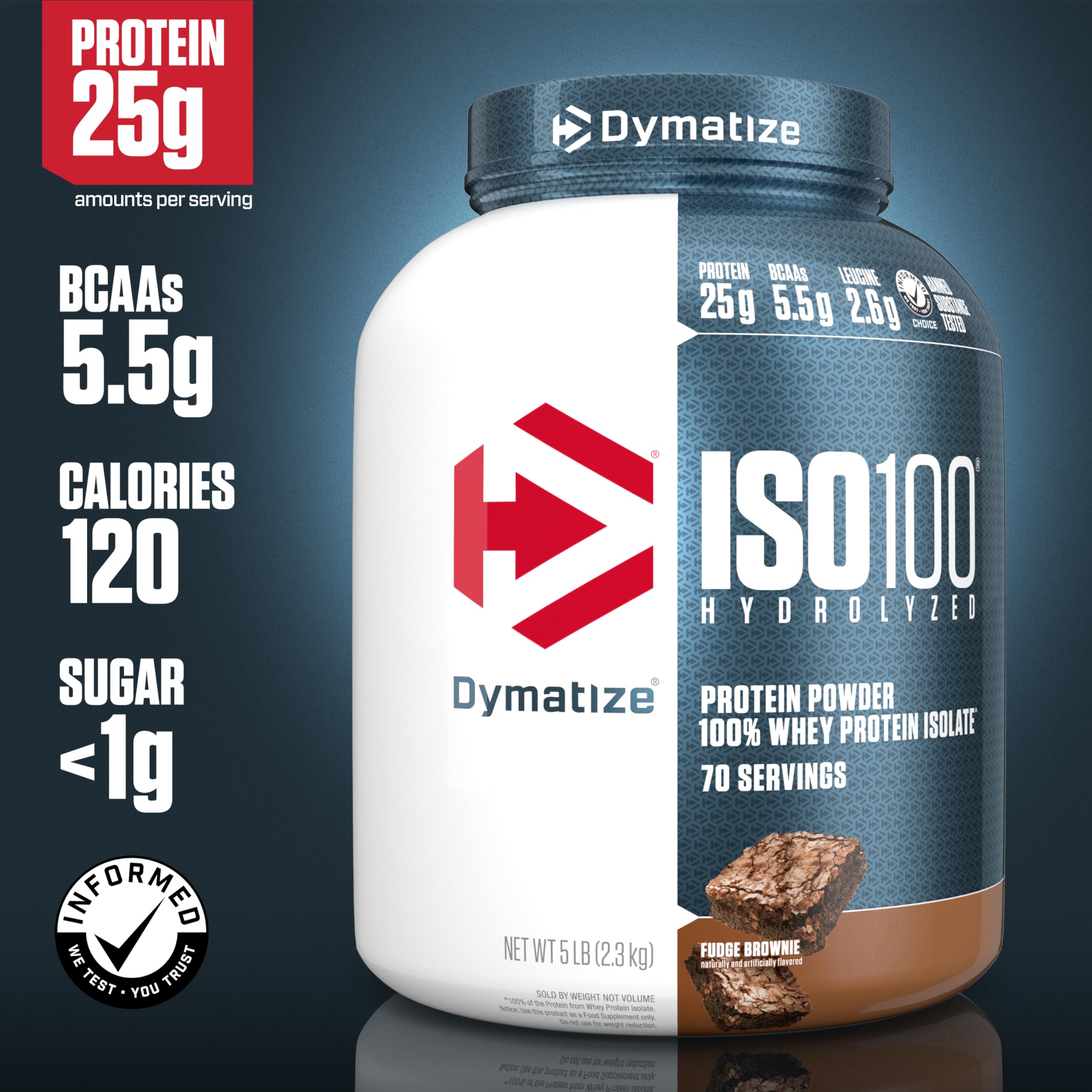 Dymatize ISO100 Hydrolyzed Protein Powder, 100% Whey Isolate Protein, 25g of Protein