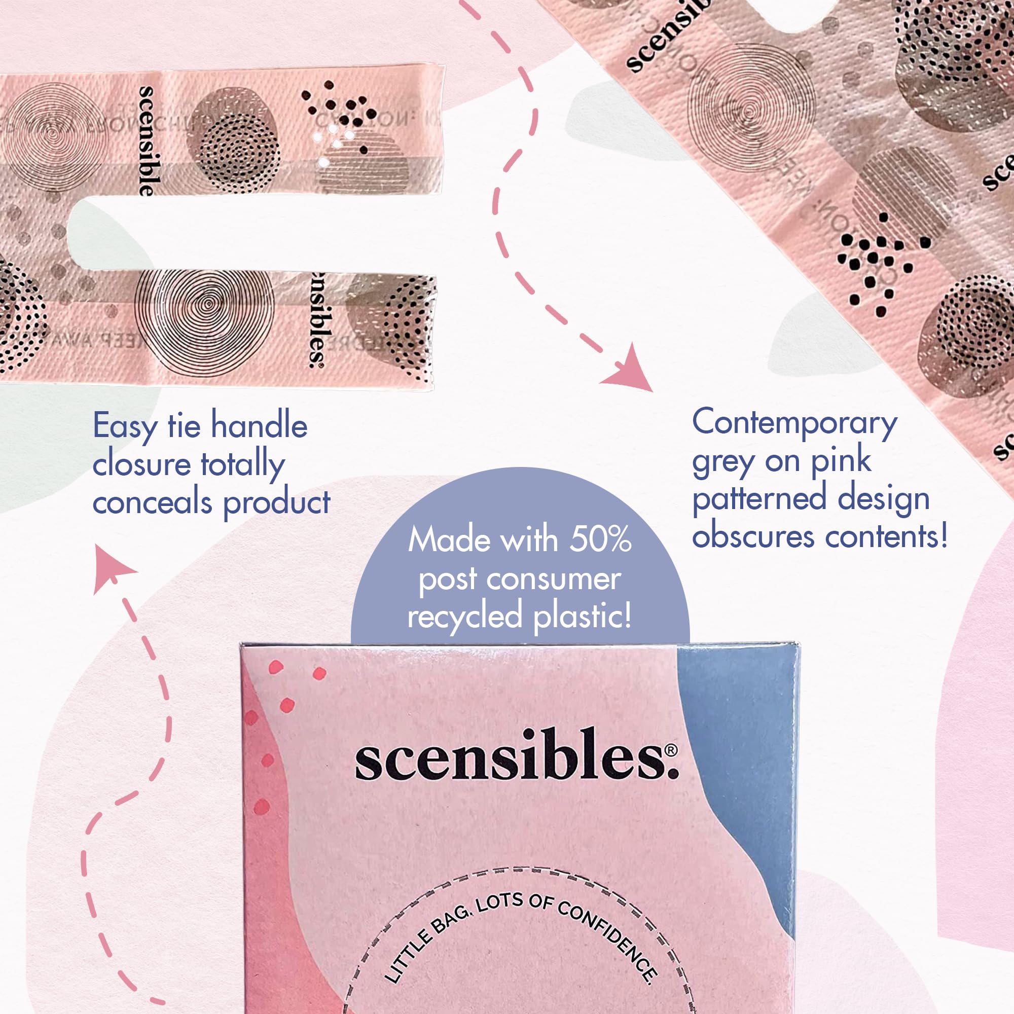 Scensibles Personal Care Disposal Bags (50 Count) - For Tampons, Pads, Liners, Condoms & More