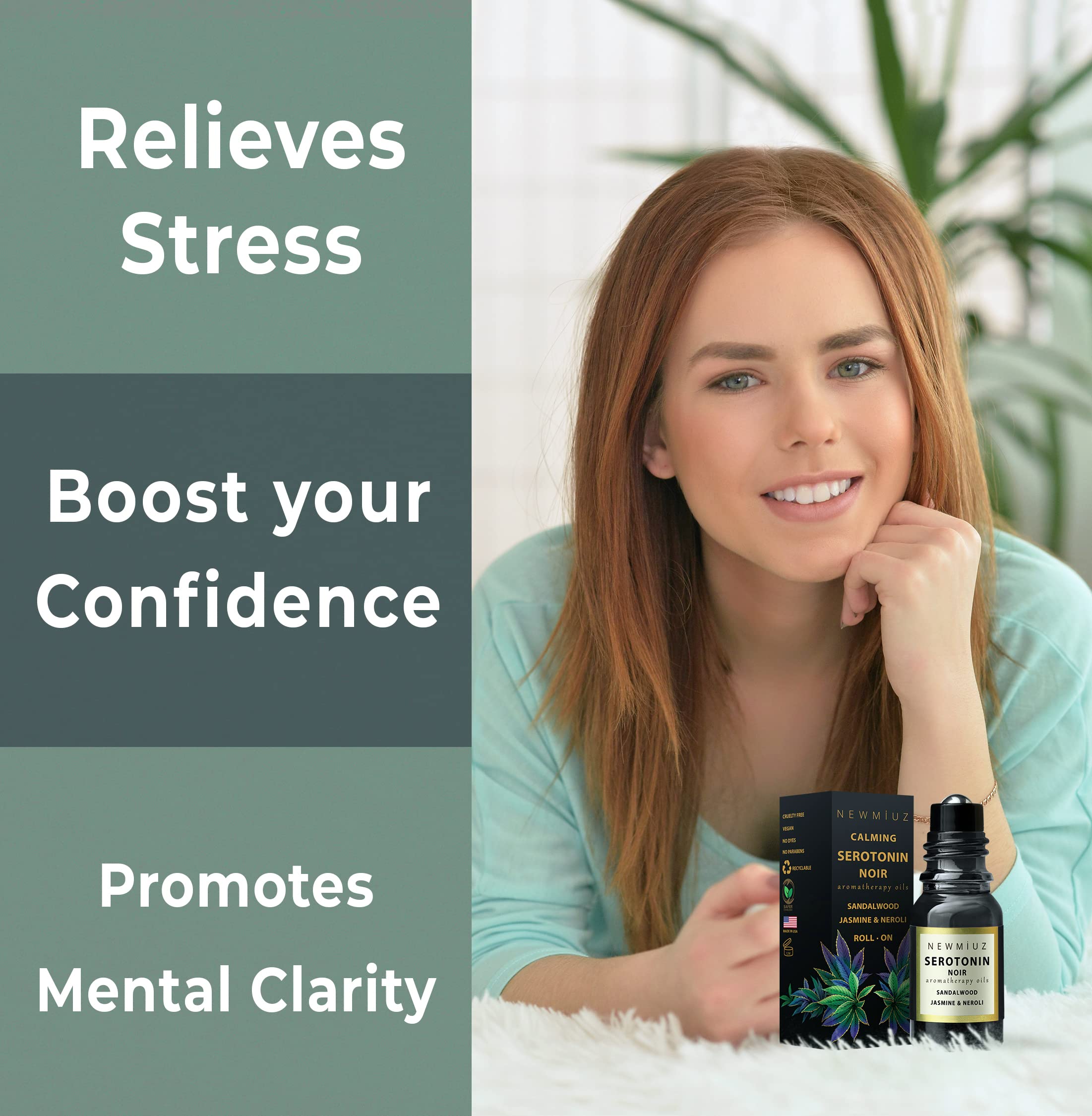 Calm Roll on Essential Oil Stress Relief Sandalwood Jasmine Destress Relaxation Calming Rolle