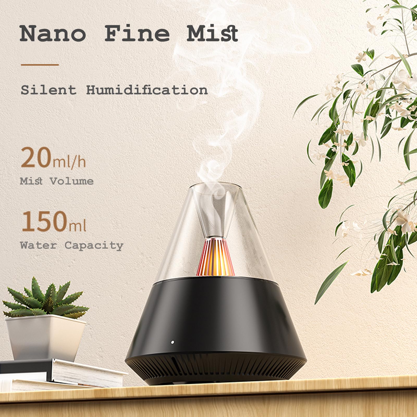 TriPro Essential Oils Aroma Diffuser,Portable Humidifier with Cool Mist and Warm Light Effect,Remote Control