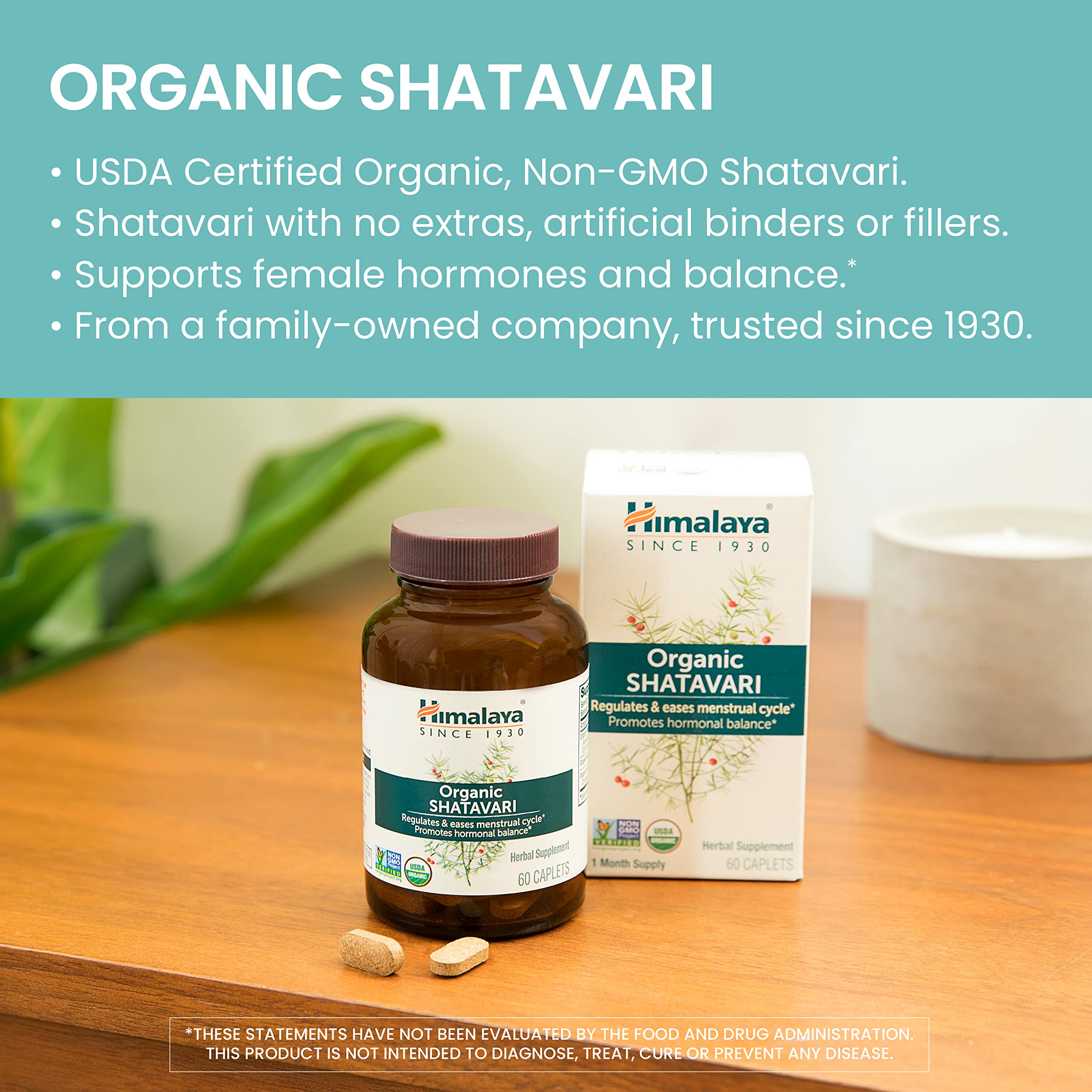 Himalaya Organic Shatavari for PMS, Menstrual Cramp Relief, Menopause Support, and Women's Health