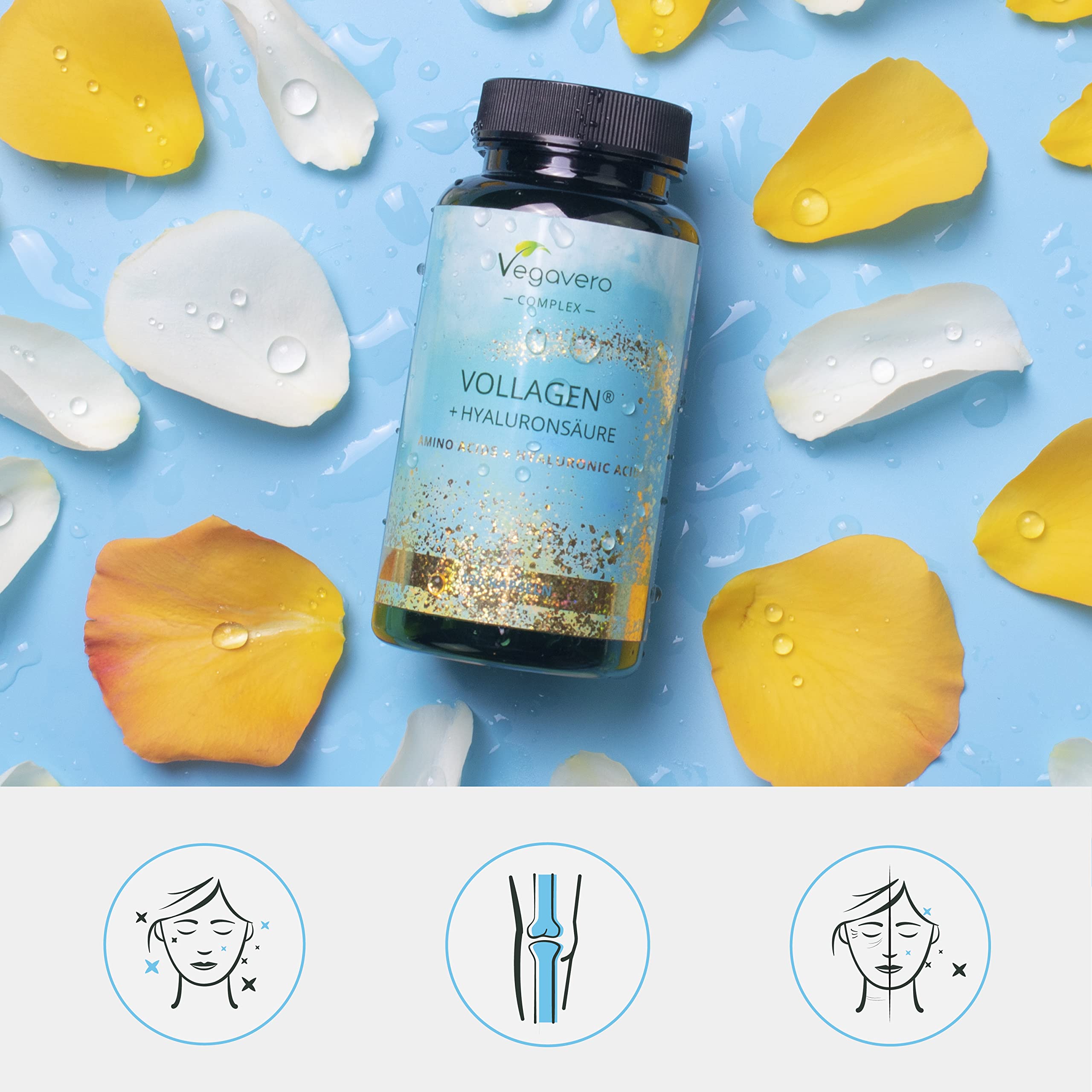 Vegavero Vegan Collagen Complex + Hyaluronic Acid | NO Additives | Vegan Collagen Powder Vollagen®