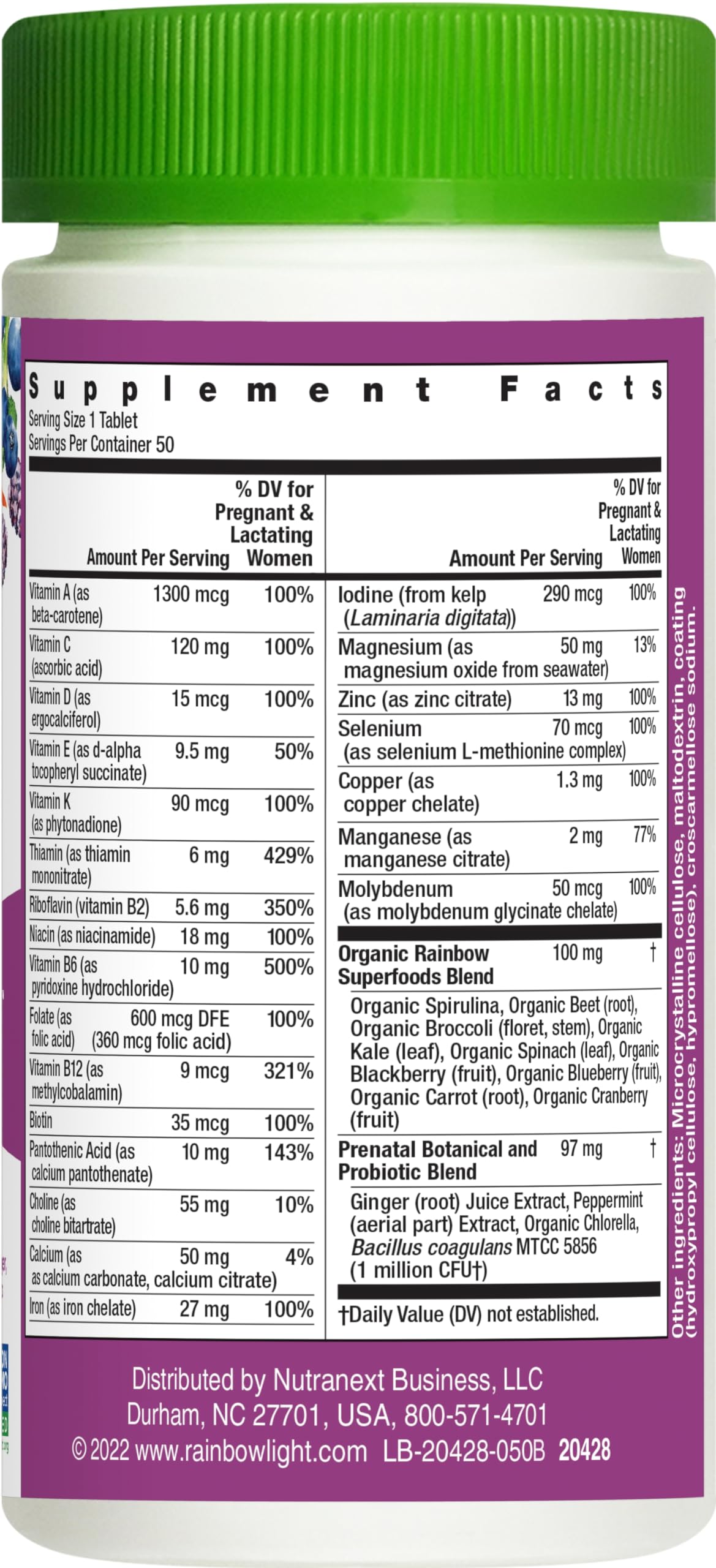 Rainbow Light Prenatal One Multi, 50 Tablets