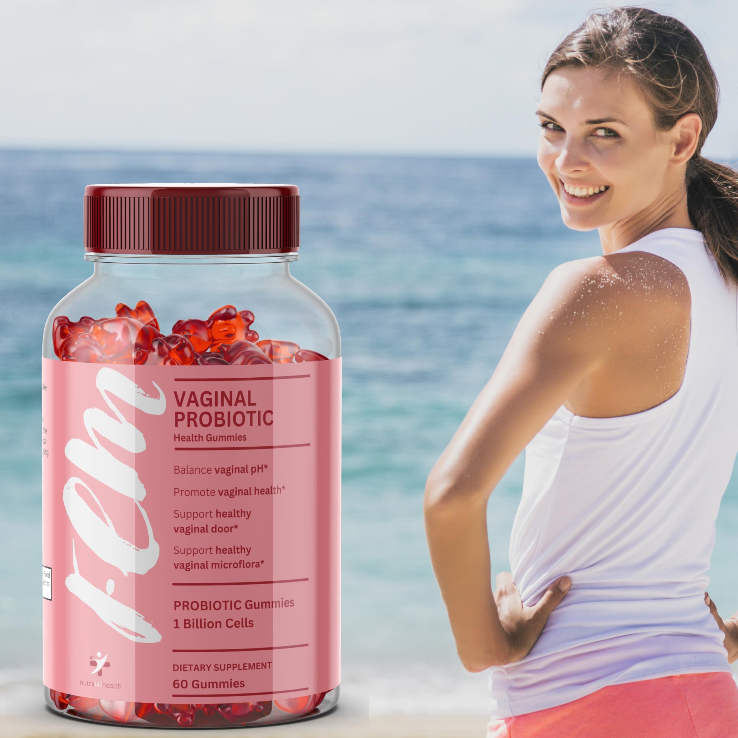 FEM Vaginal Probiotic Gummies for Women - Promotes pH Balance, Healthy Vaginal Odor & Urinary